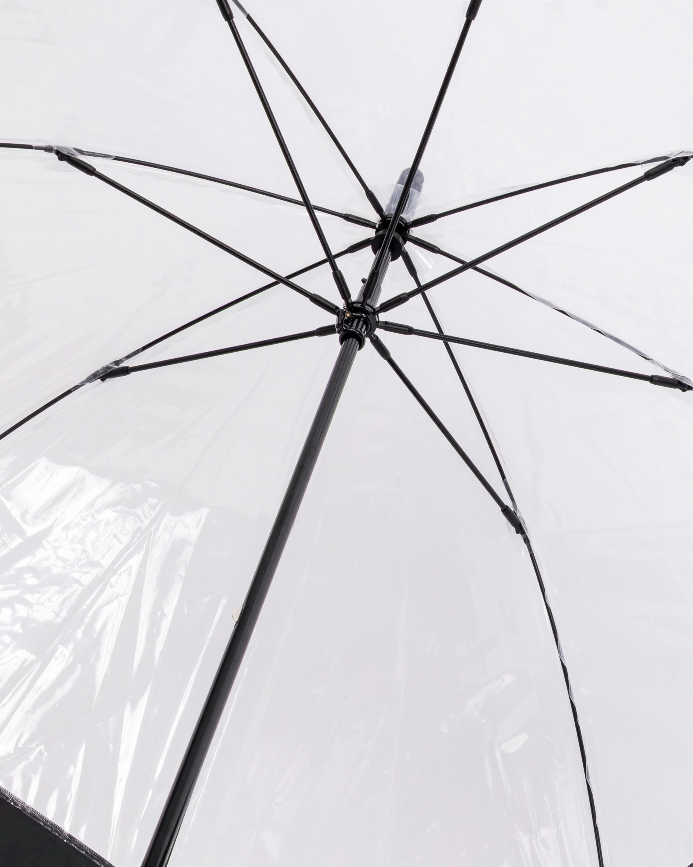 トランスペアレント マスタッシュ バブル アンブレラ - ブラック