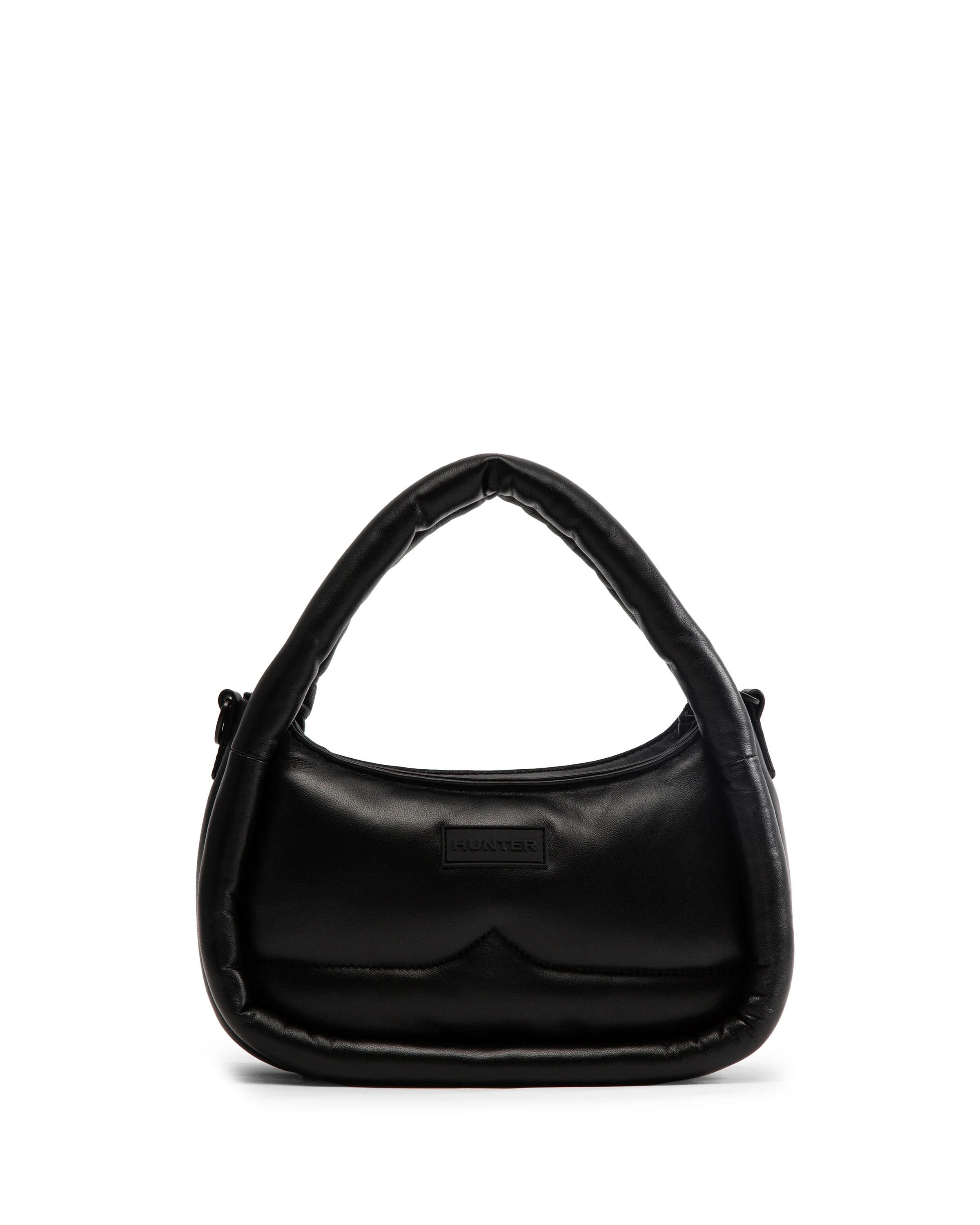 レザー フレームド ミニ ホーボー クロスボディ - ブラック