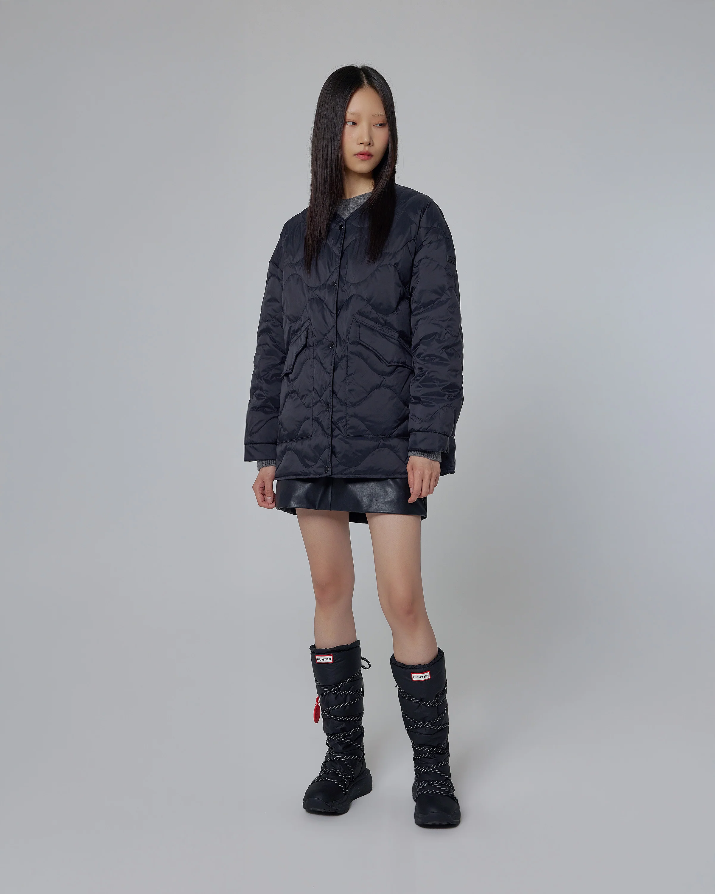 ユニセックス ハンター グリップ トール スノー ブーツ - ブラック