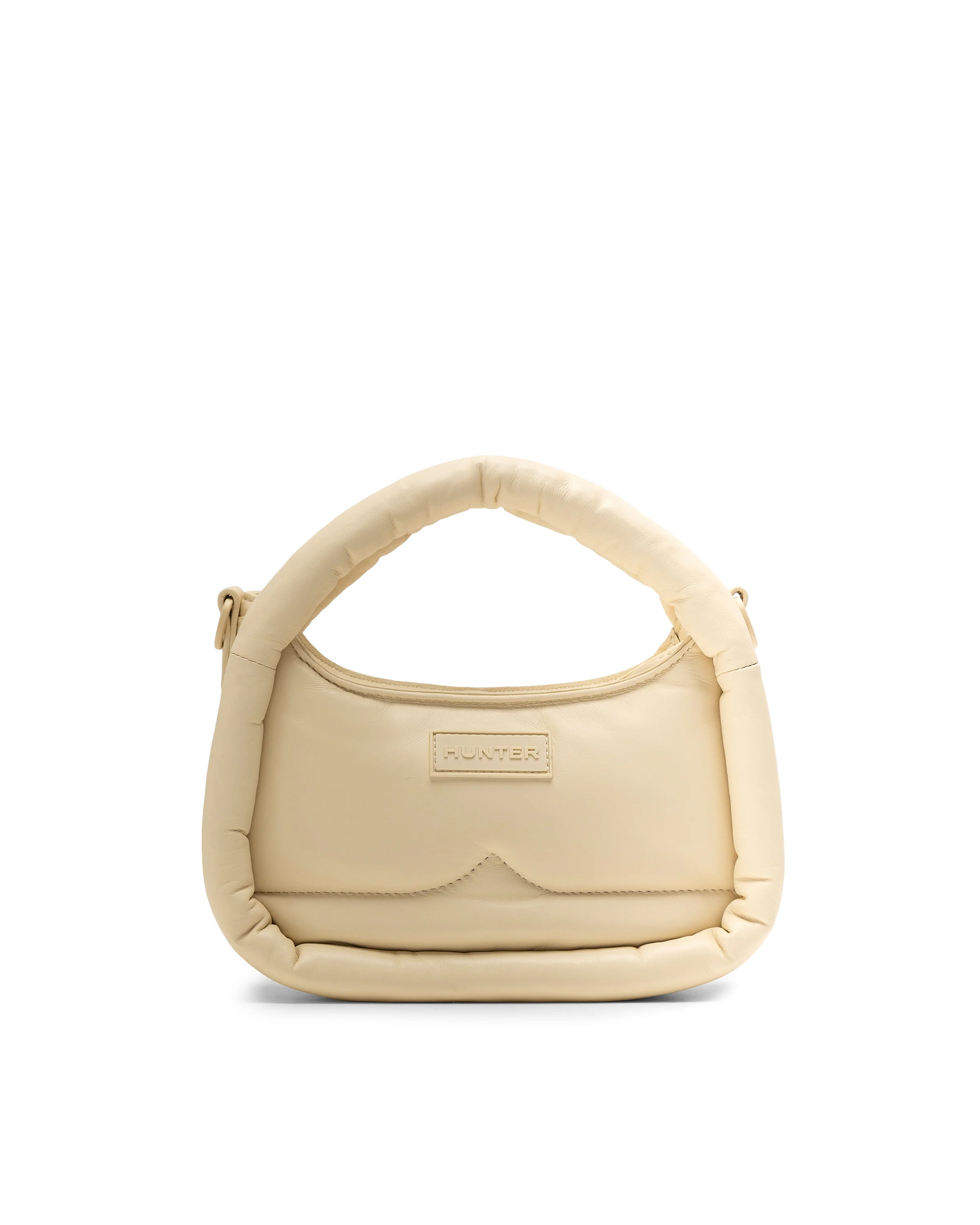 レザー フレームド ミニ ホーボー クロスボディ - キャンバスクリーム