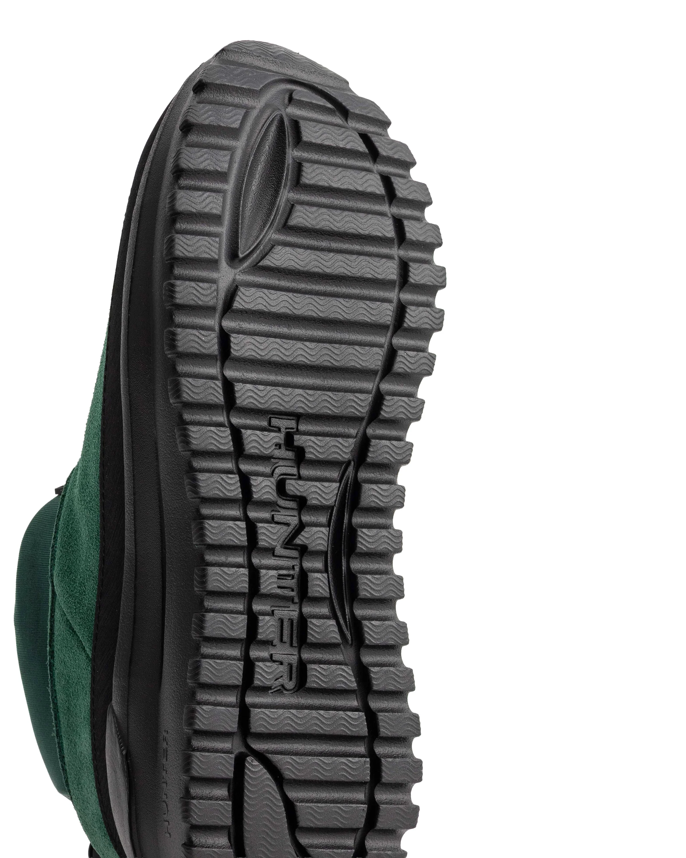 ユニセックス トラベル フロー スエード トレーナー - ブラック / リッチグリーン