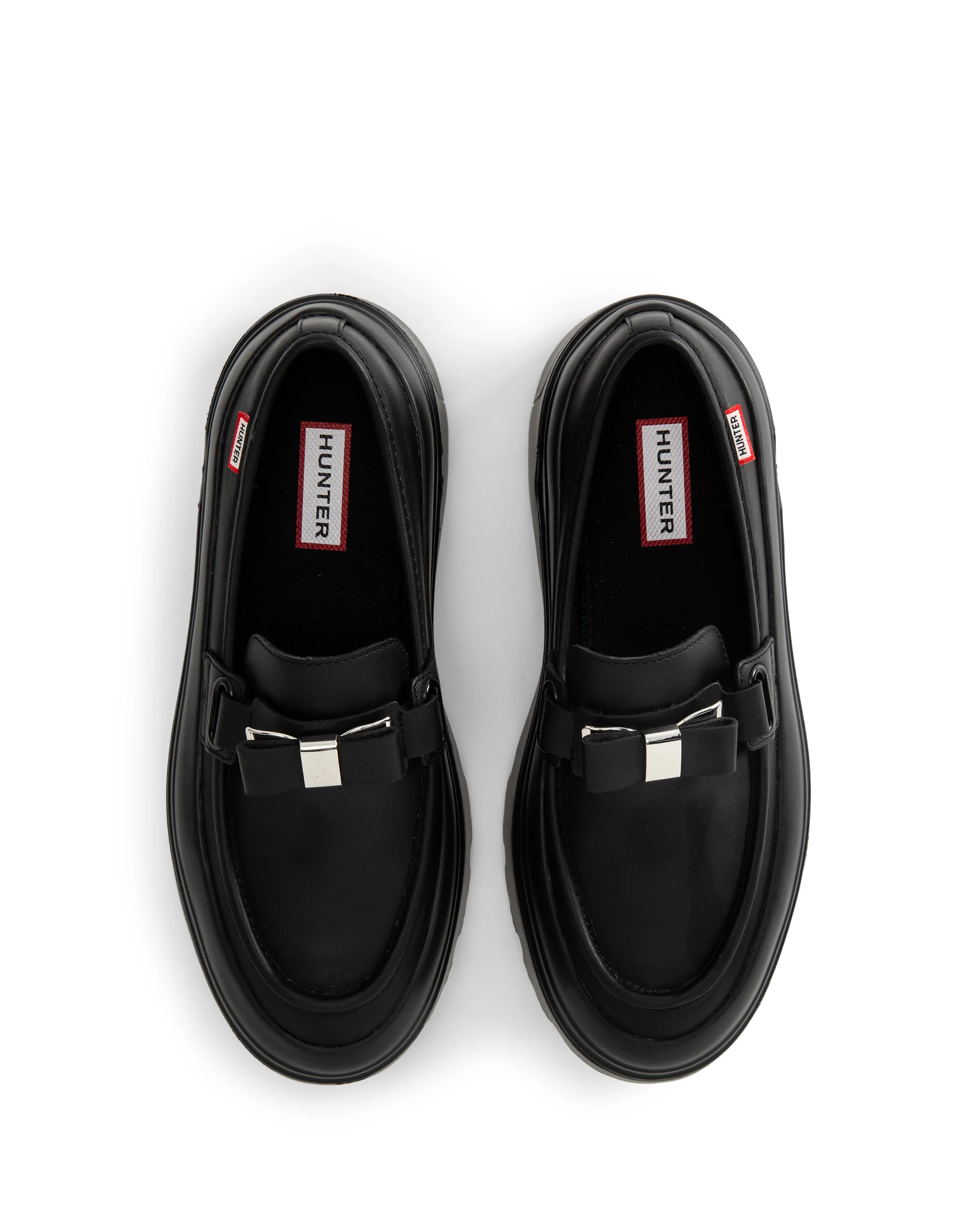 レディース リファインド エクスプローラー フラットフォーム メタル ボウ ローファー - ブラック