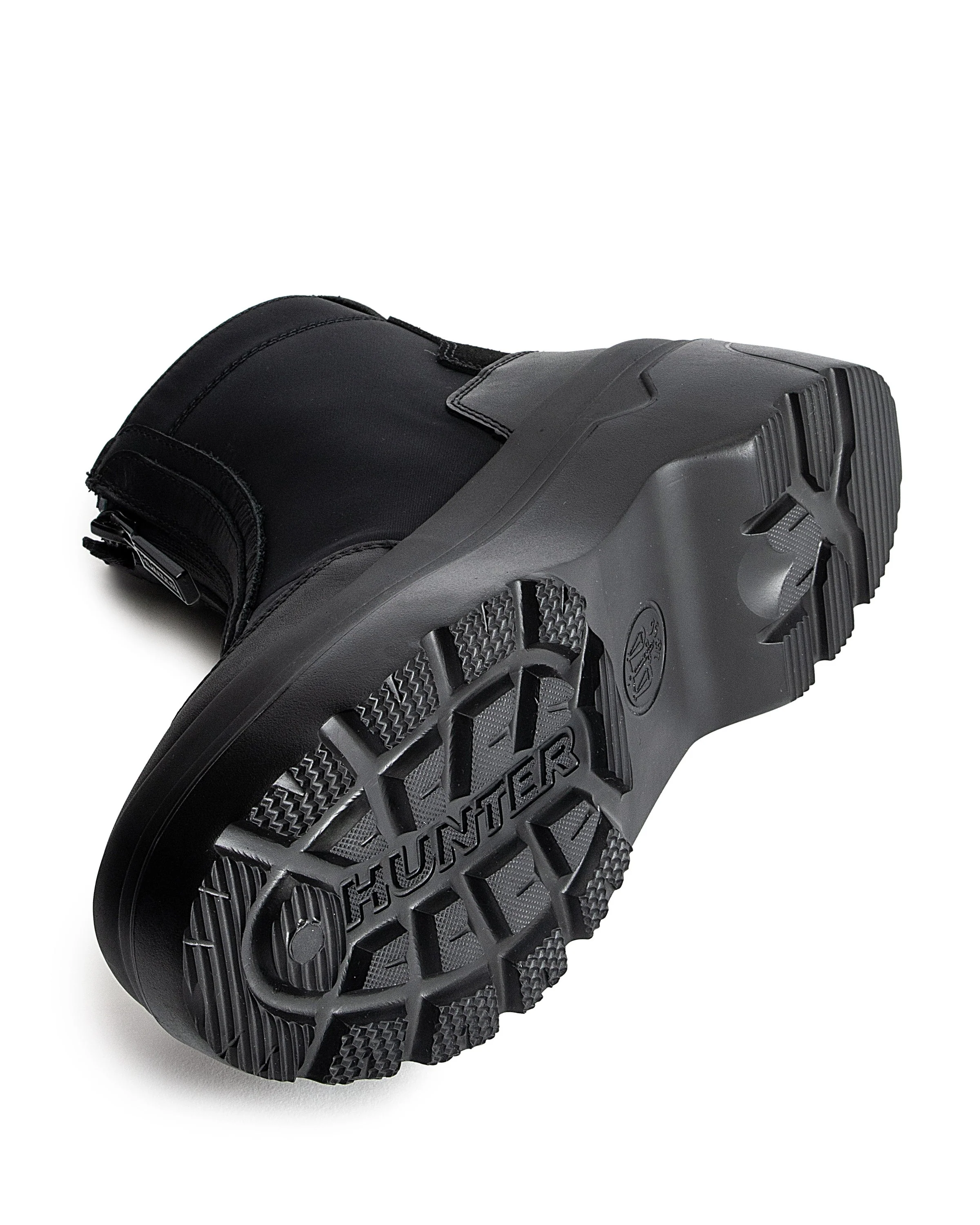 レディース エクスプローラー アンクル ジップ フラットフォームブーツ  -  ブラック