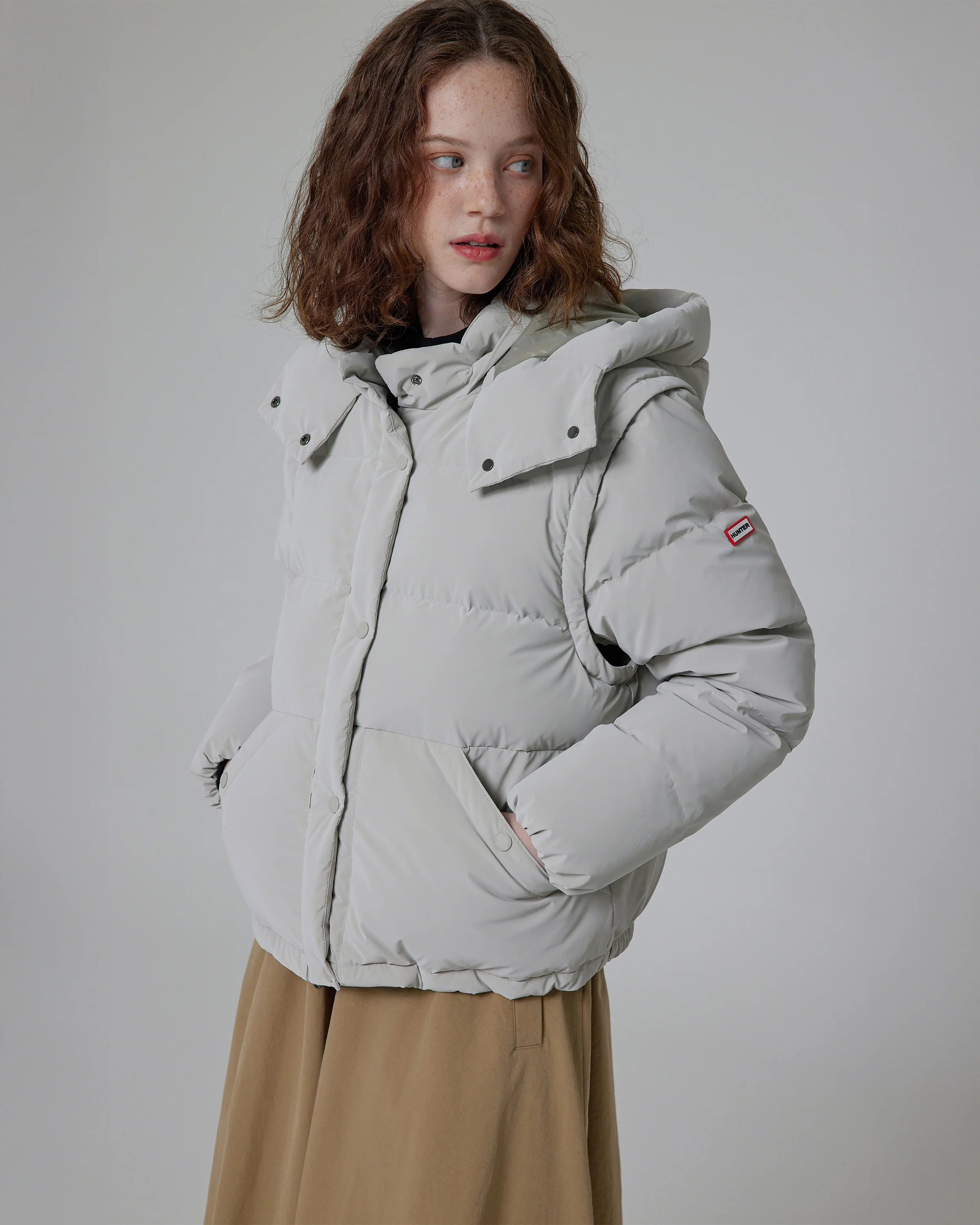 レディース グロウ 2イン1 ダウン ジャケット - グレー