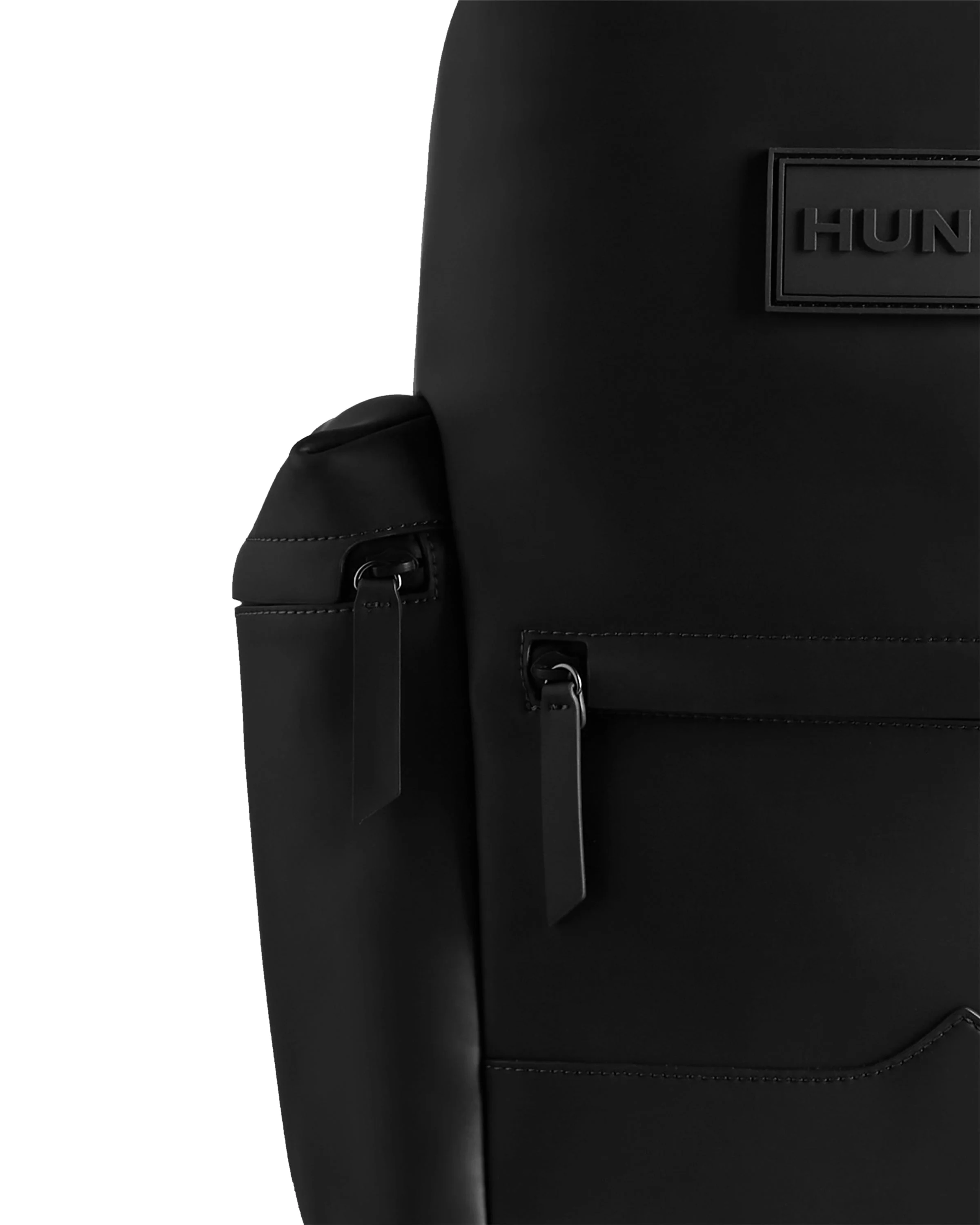 オリジナル ミディアム トップクリップ バックパック  -  ラバーレザー  -  ブラック