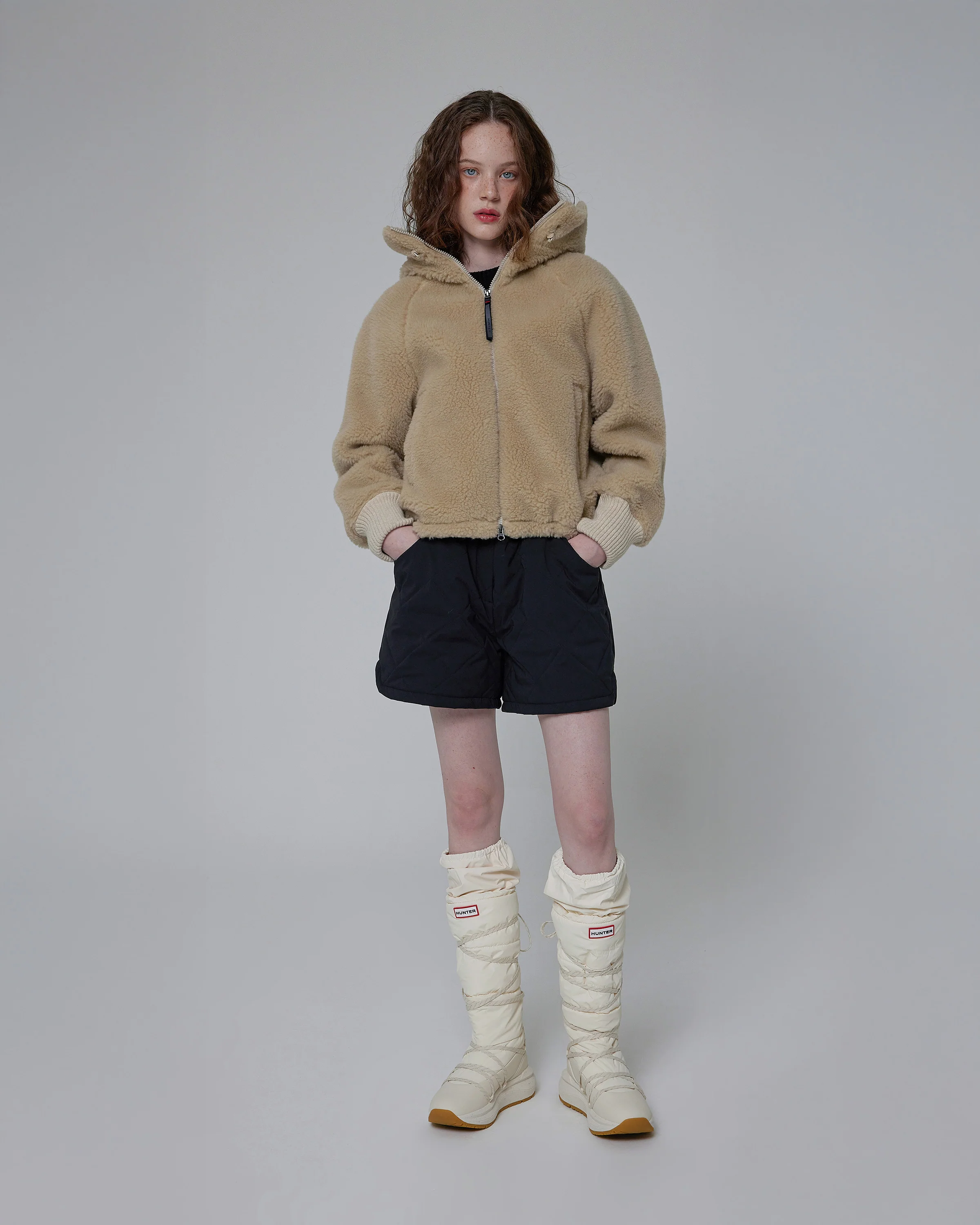 ユニセックス ハンター グリップ トール スノー ブーツ - ホワイトウィロー/ガム