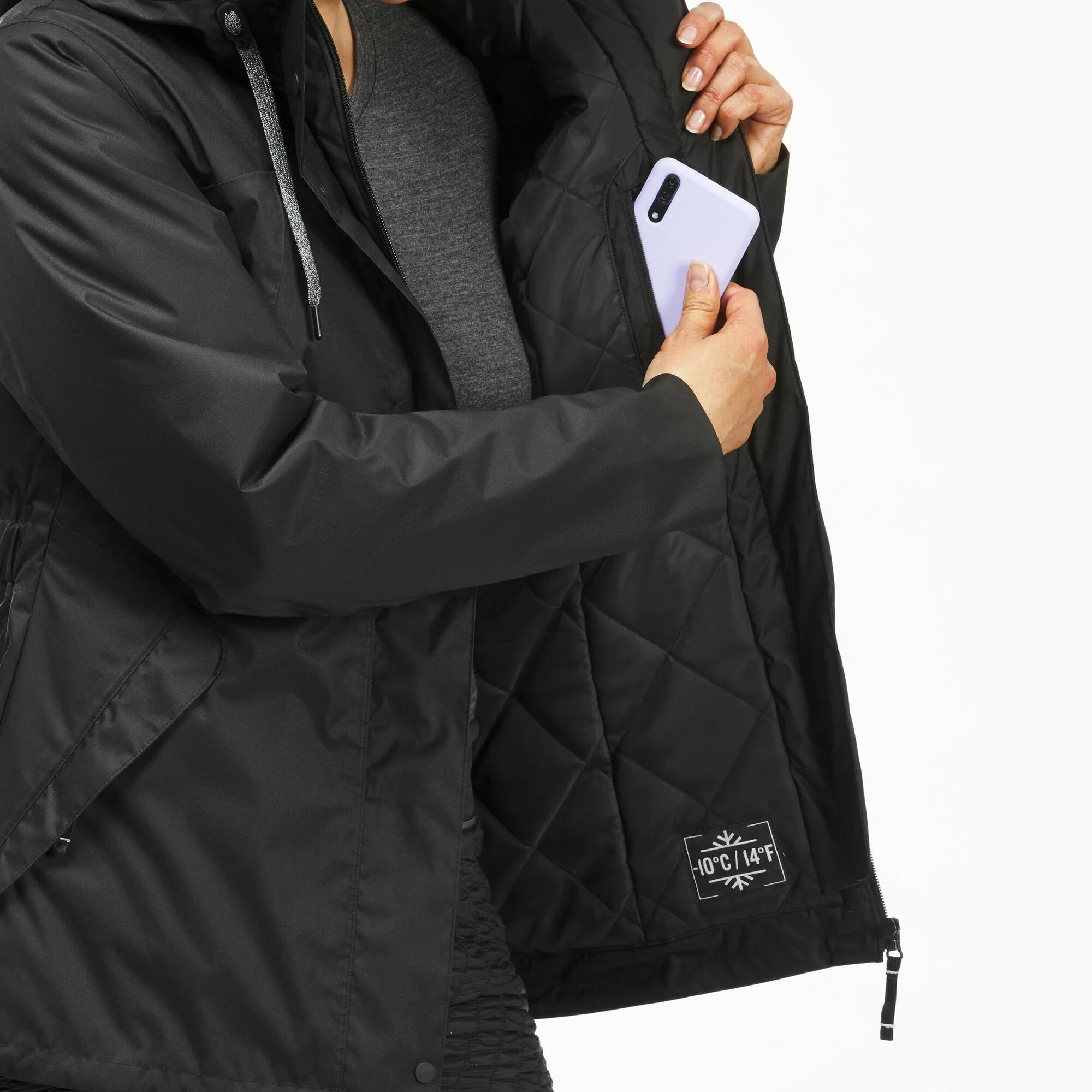 Quechua Women's hiking waterproof winter jacket - SH500 14°F