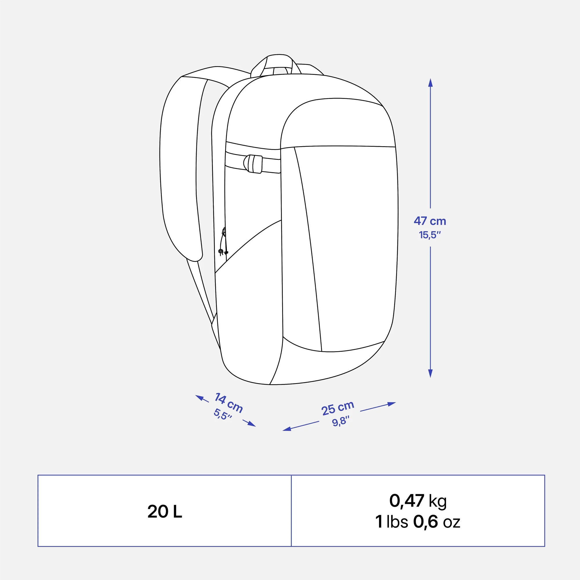 Quechua NH Arpenaz 100 20 L Hiking Backpack