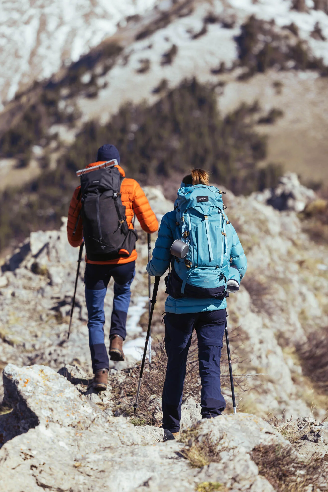 Forclaz Men's mountain and Backpacking padded and hooded jacket - MT500 14°F