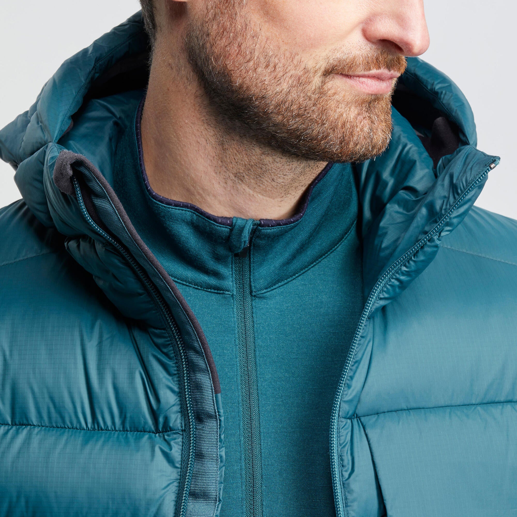 Forclaz Men's mountain and Backpacking padded and hooded jacket - MT500 14°F