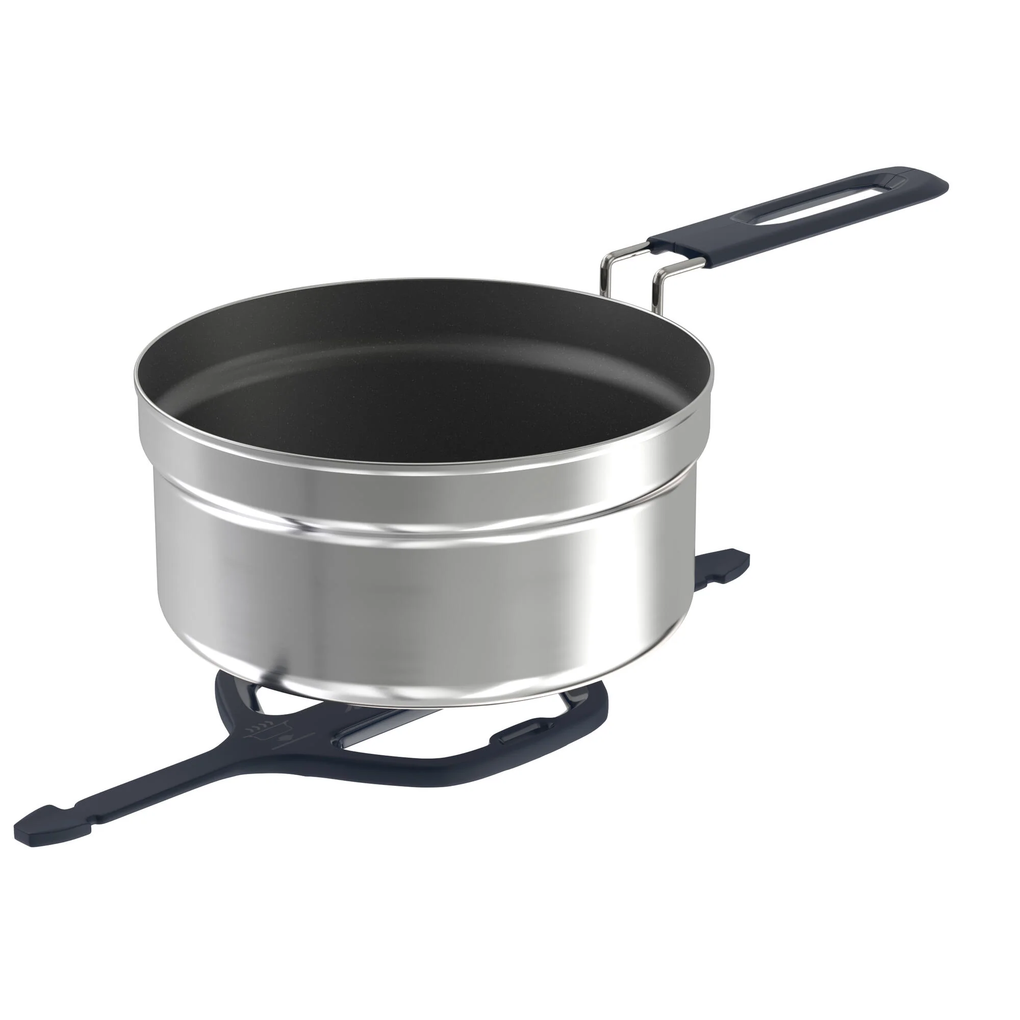 Quechua 500 Stainless Steel Non-Stick Camping Cookset – 15-Piece for 2 People