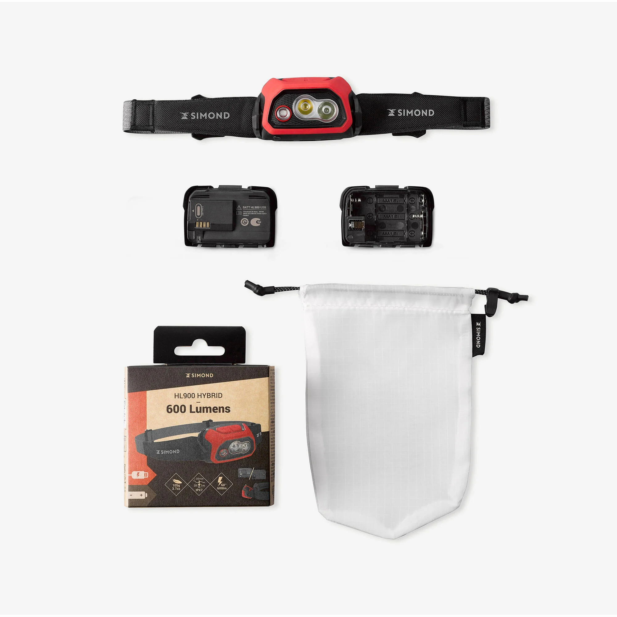 Simond Forclaz HL900 USB V3 600 Lumen Rechargeable Head Torch