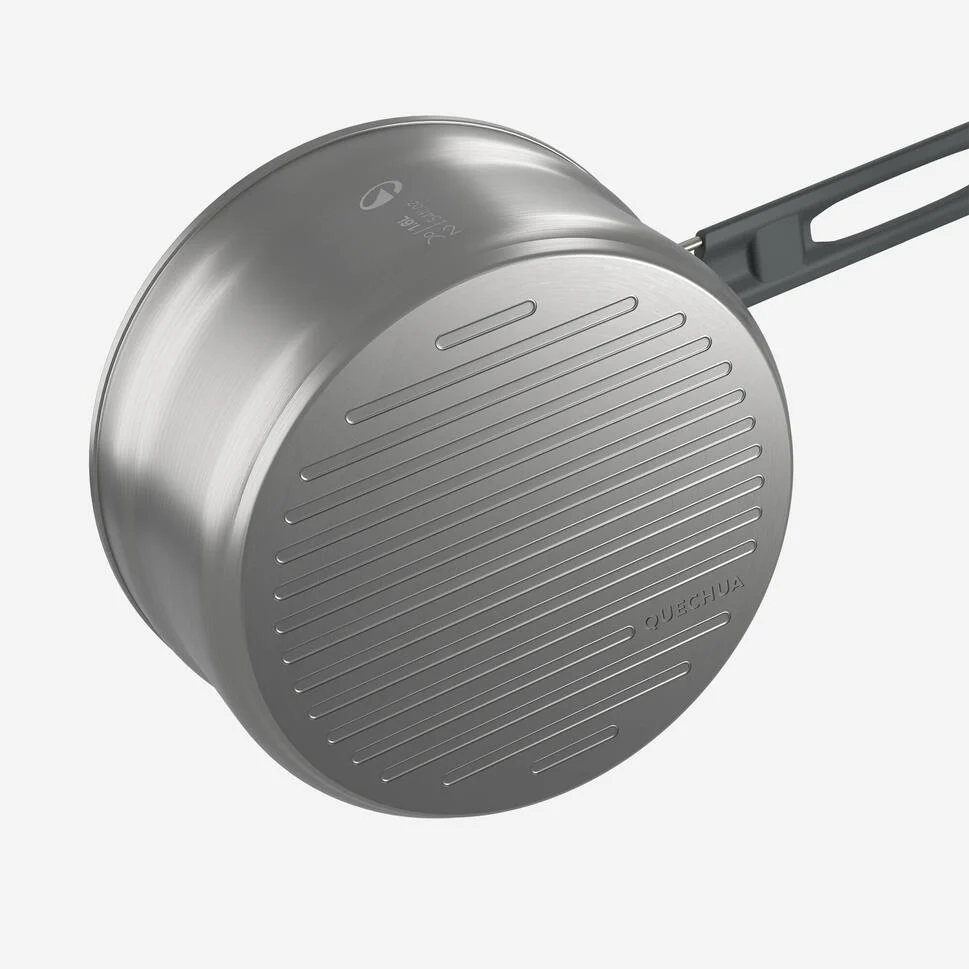 Quechua 500 Stainless Steel Non-Stick Camping Cookset – 15-Piece for 2 People