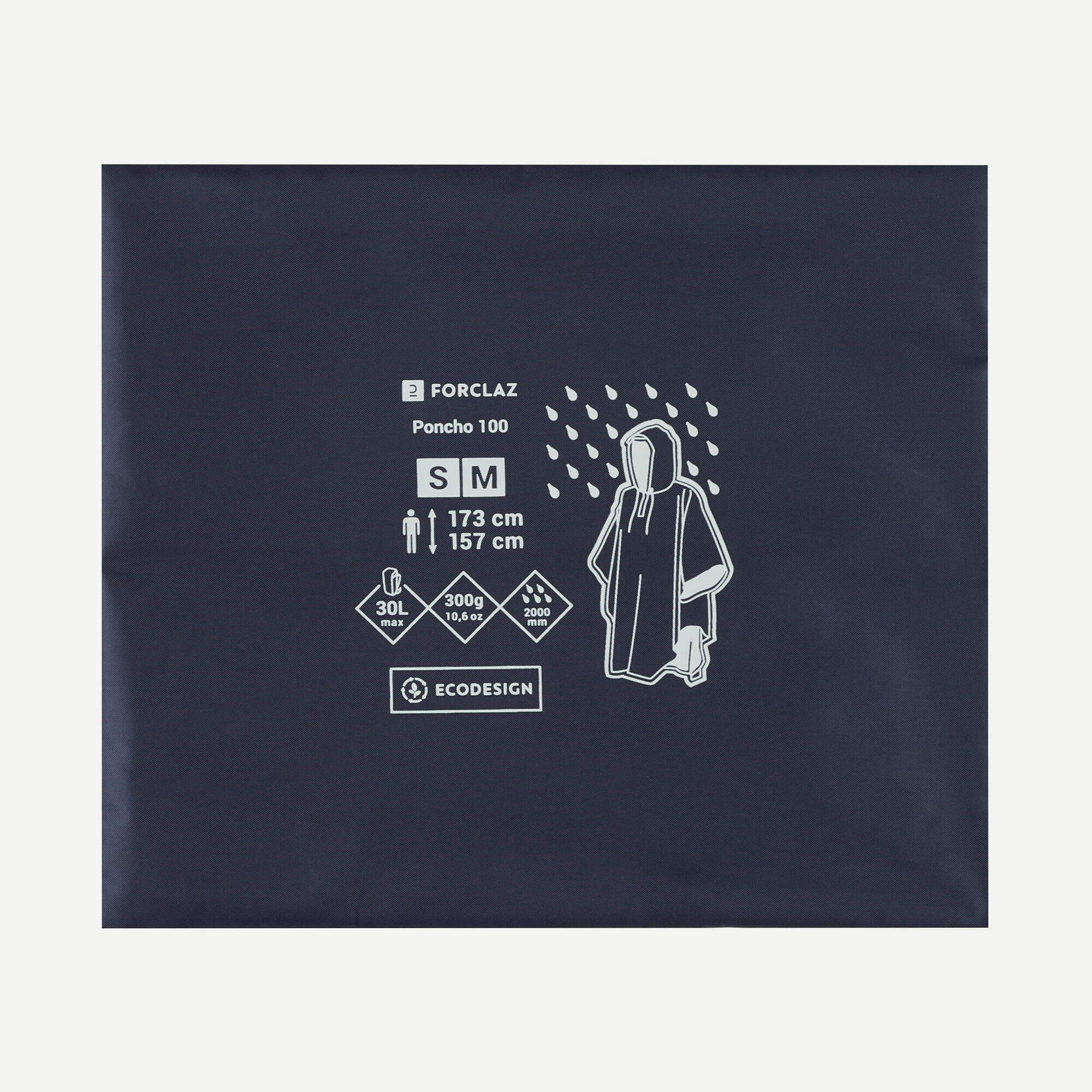 Forclaz MT100 Rain Poncho - 30 L