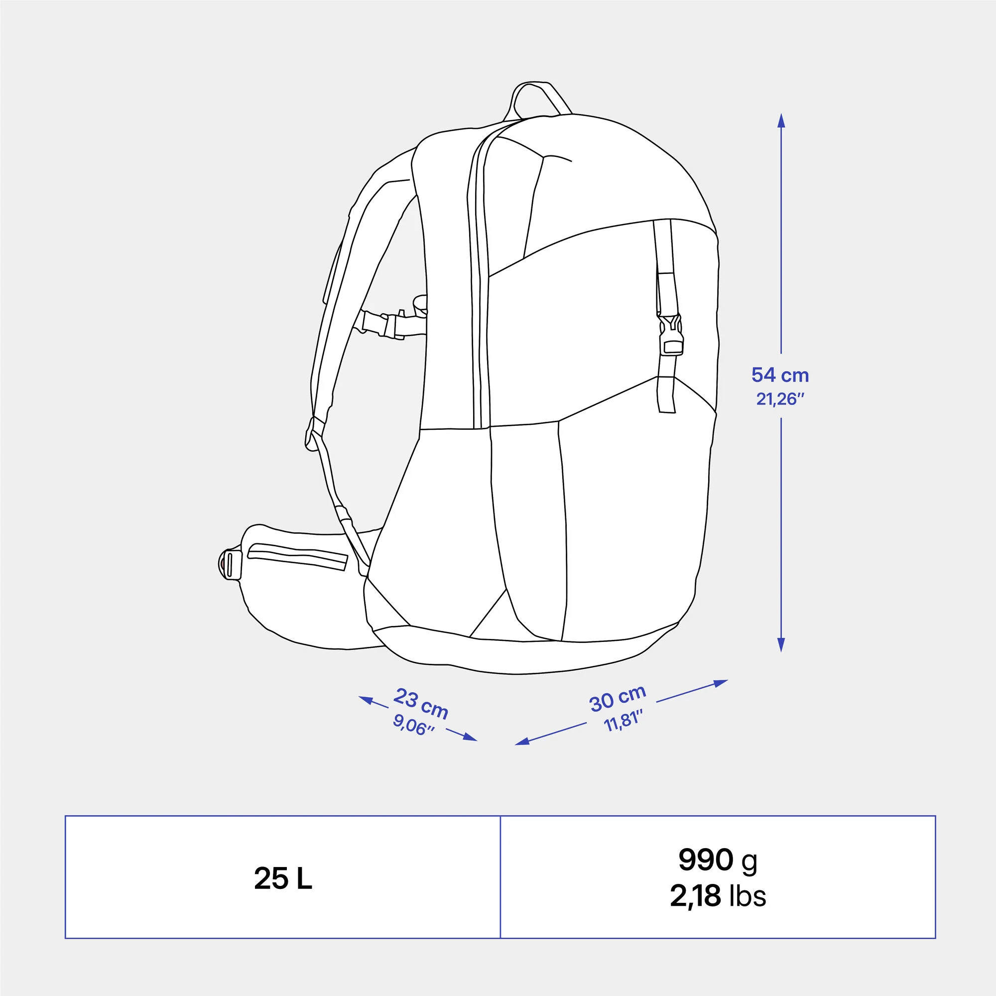 Quechua MH500 25 L Hiking Backpack