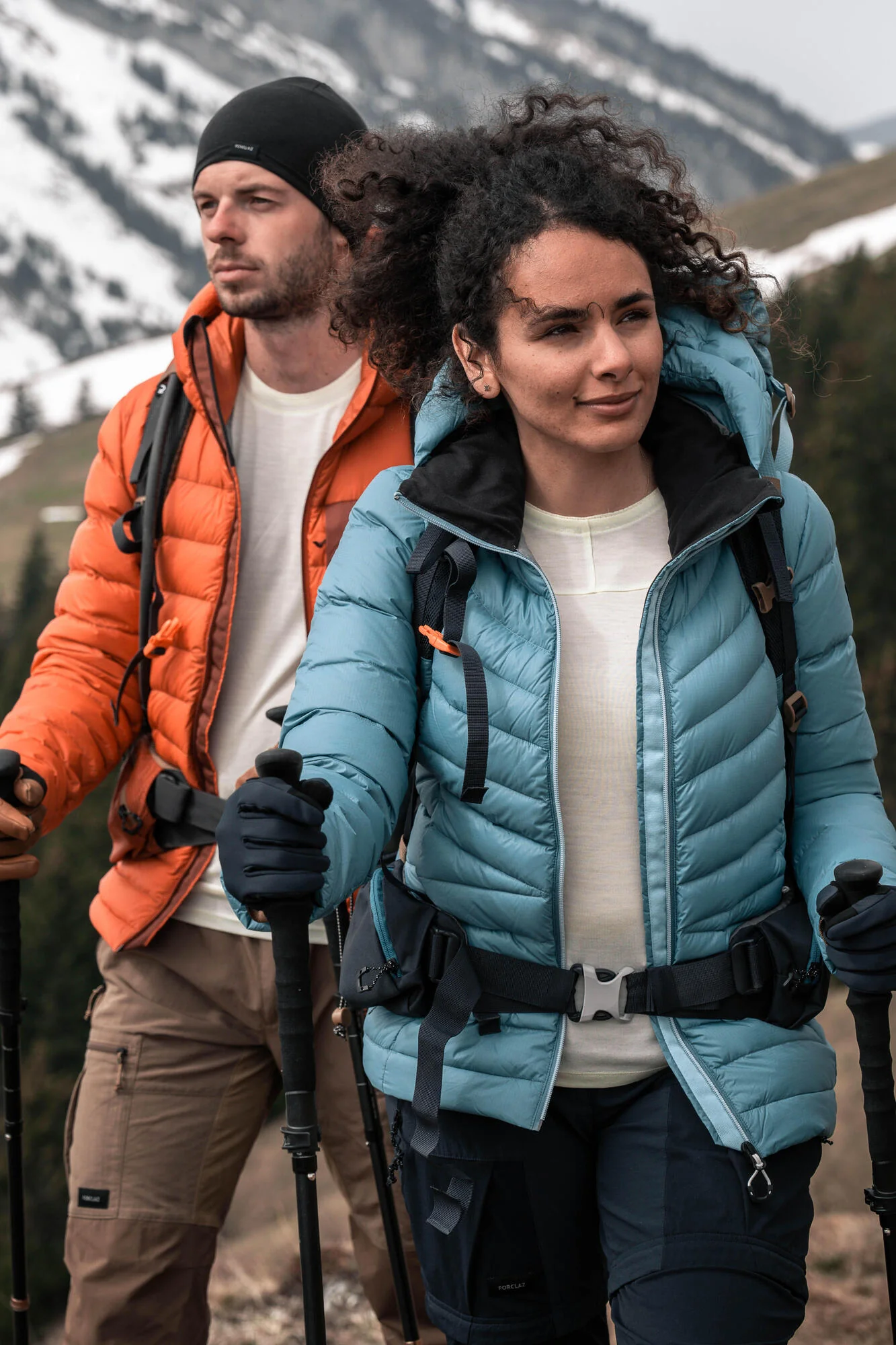 Forclaz Men's mountain and Backpacking padded and hooded jacket - MT500 14°F