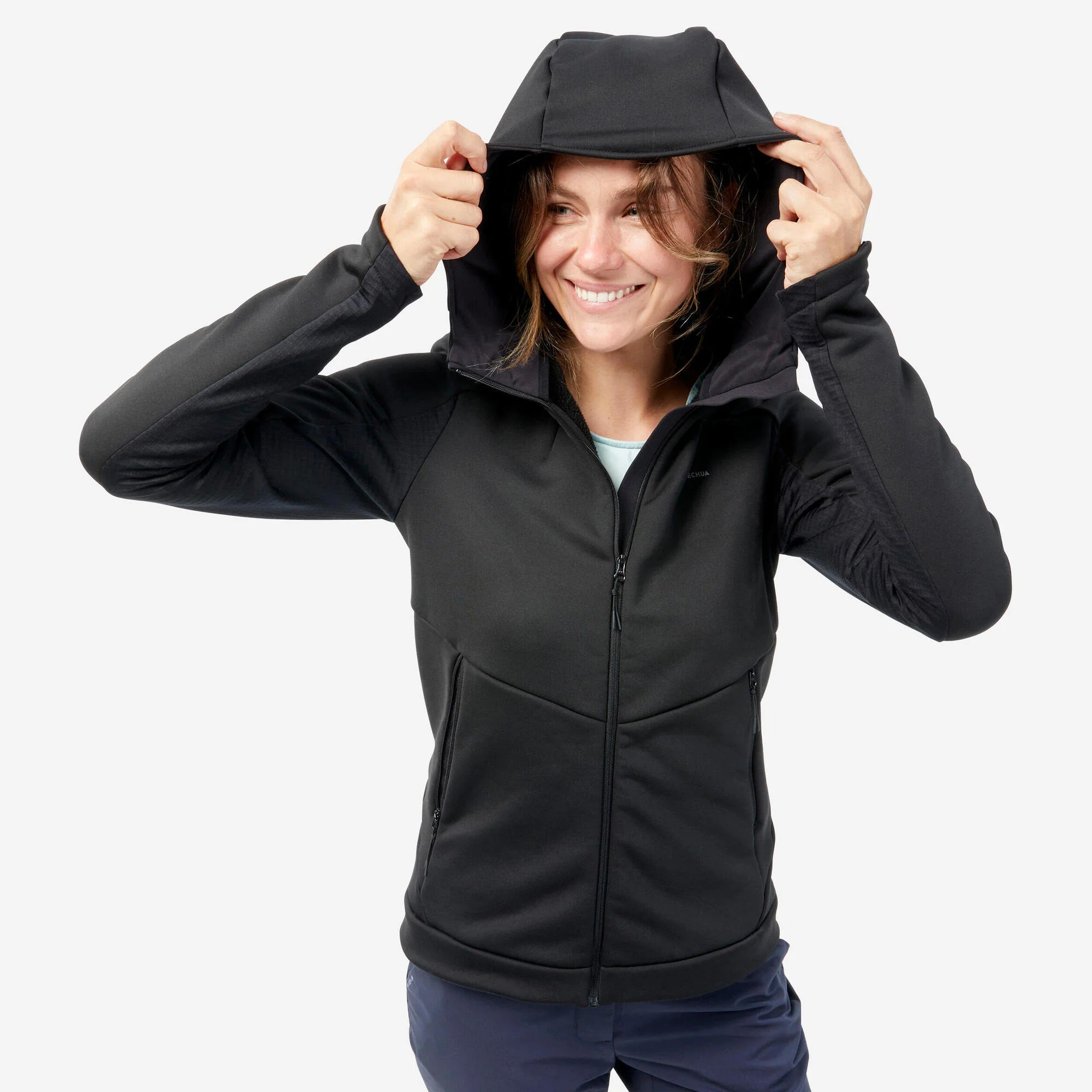Quechua Women's Hiking Fleece Jacket - MH520 Hood