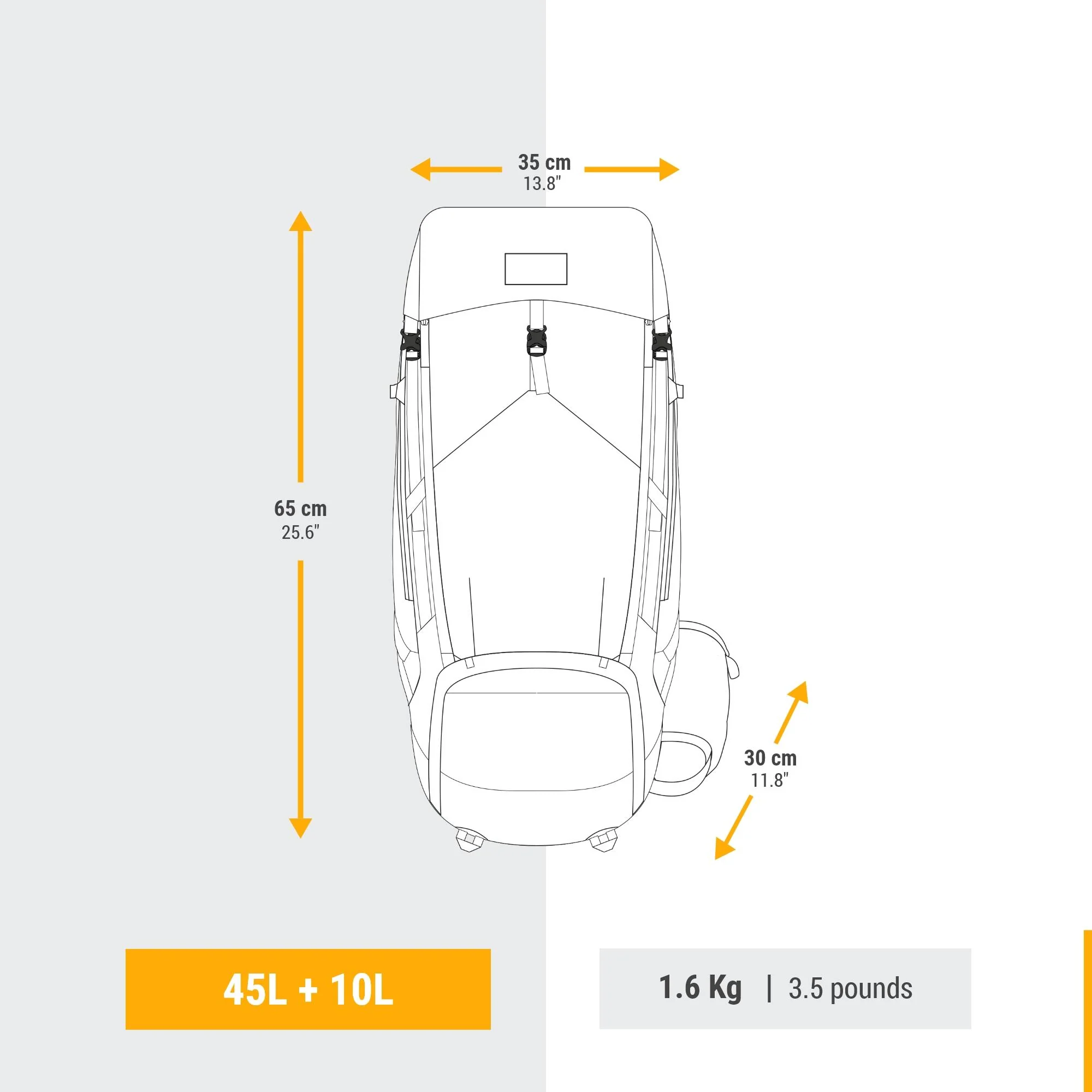 Simond Women's MT500 Air 45+10 L Backpacking Pack