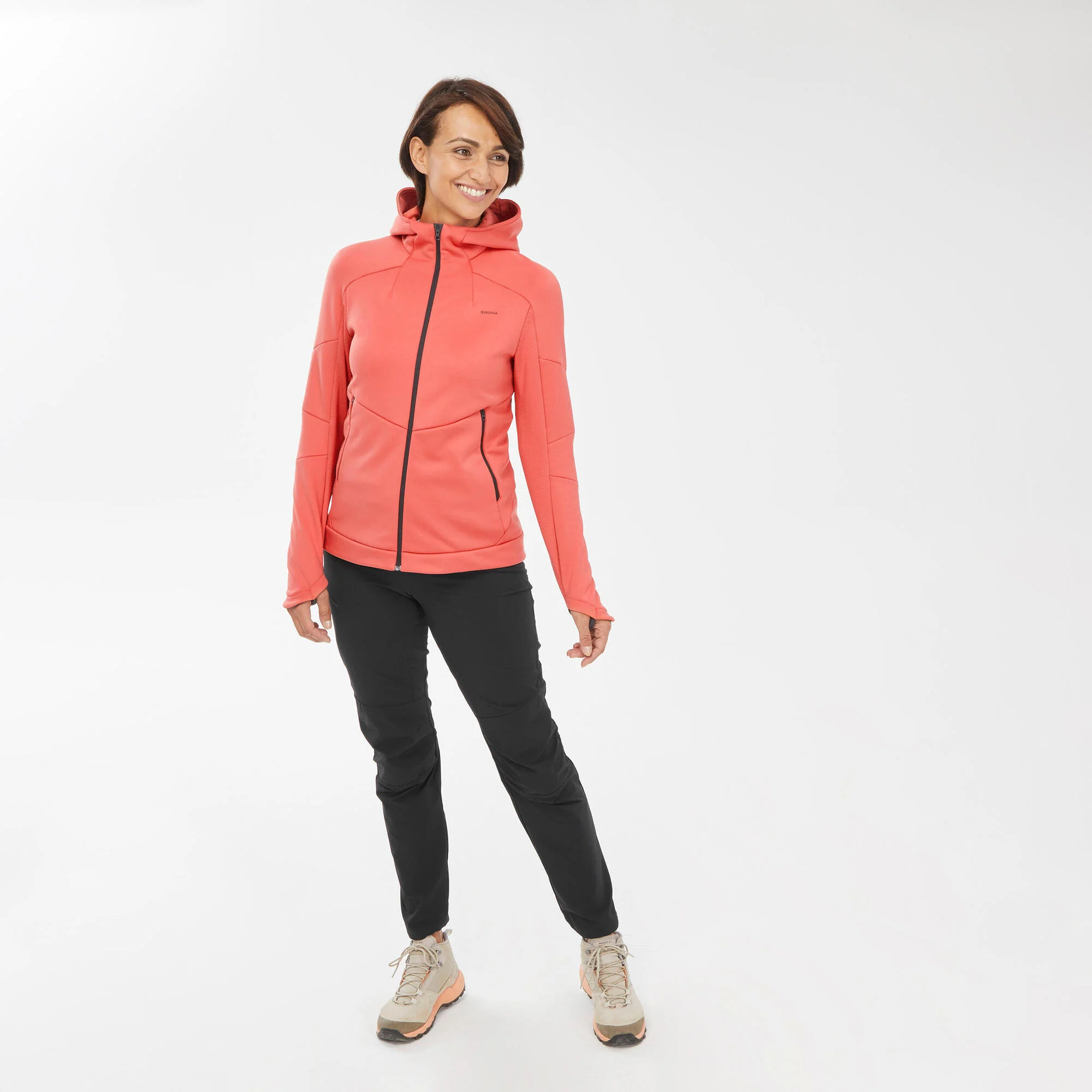 Quechua Women's Hiking Fleece Jacket - MH520 Hood
