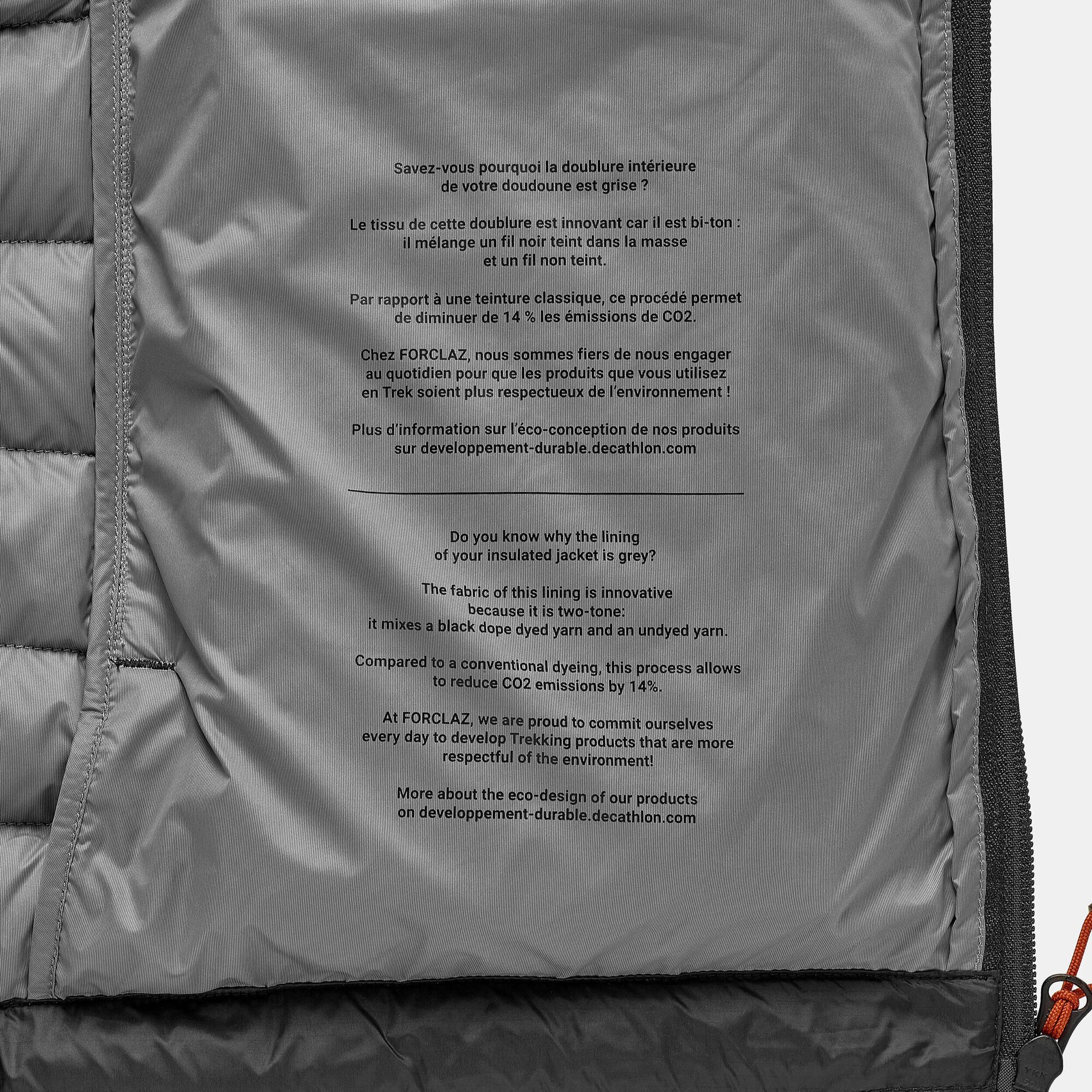 Forclaz Men's mountain and Backpacking padded and hooded jacket - MT500 14°F