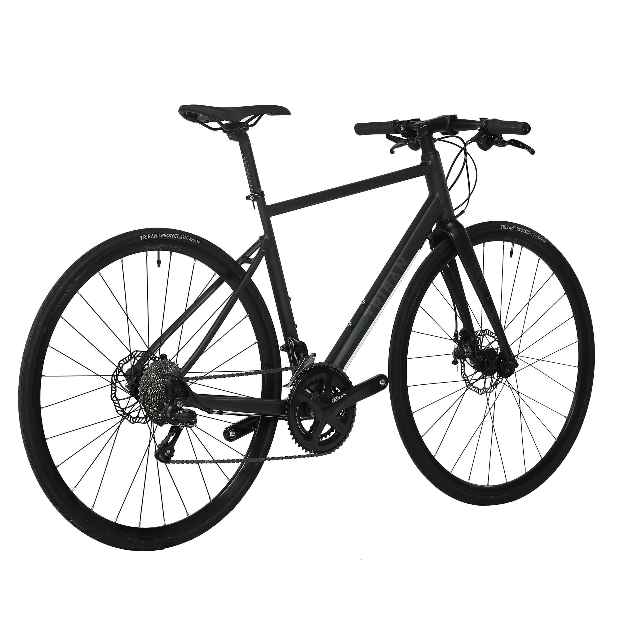 Triban RC500 Adult Road Bike Flat Bar 700c Black XL