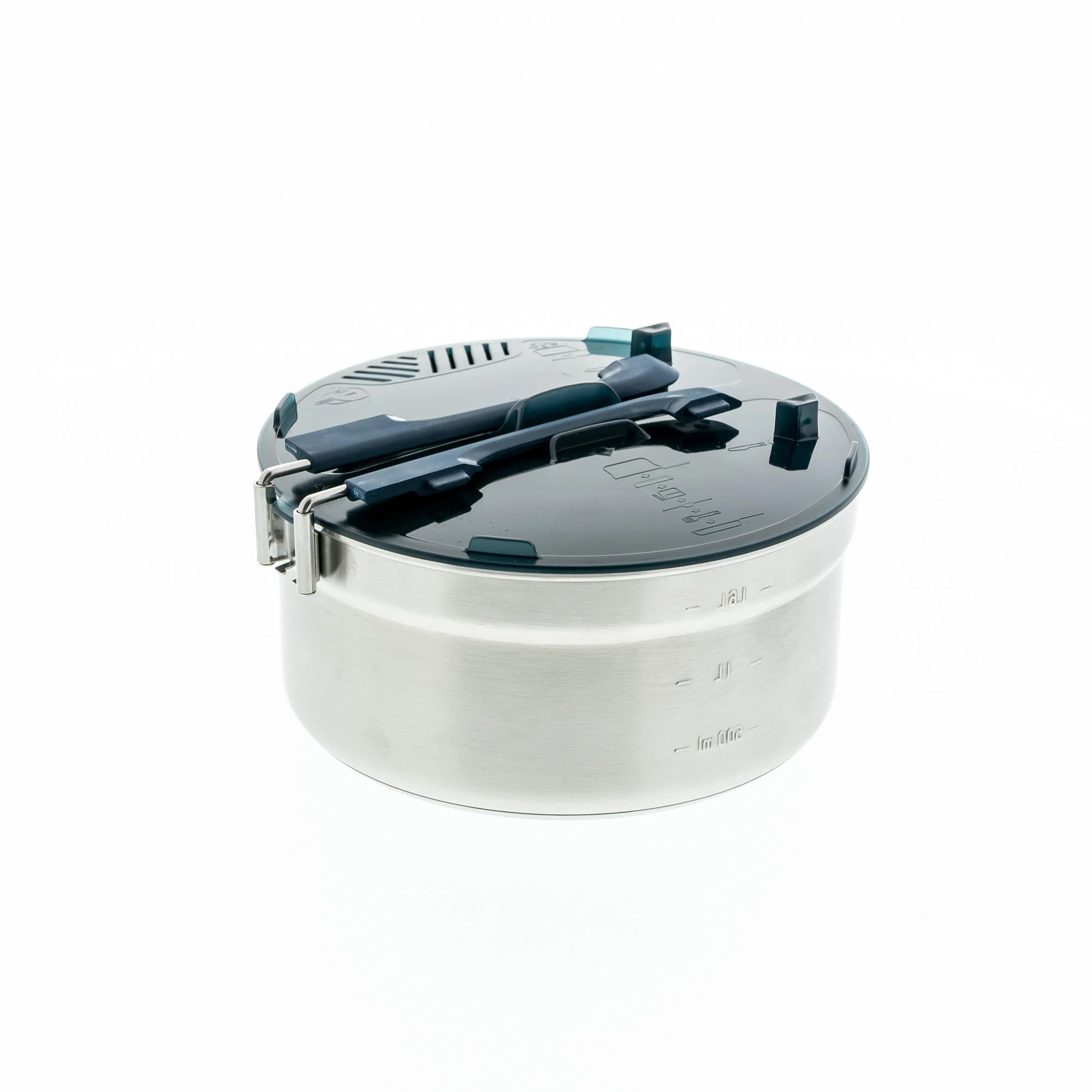 Quechua 500 Stainless Steel Non-Stick Camping Cookset – 15-Piece for 2 People