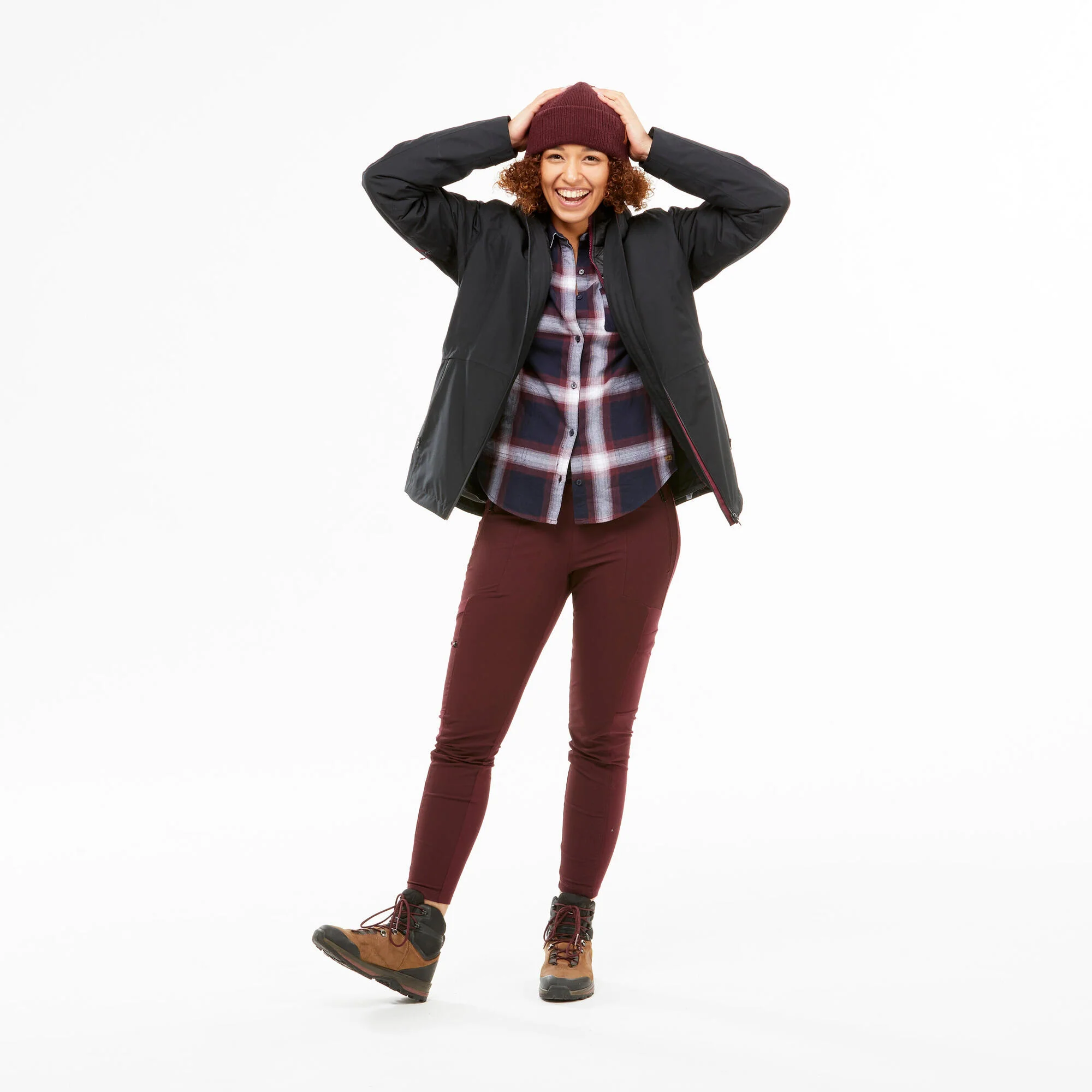 Forclaz Women's Travel Backpacking Waterproof 3-in-1 Jacket Travel 500 17.6°F