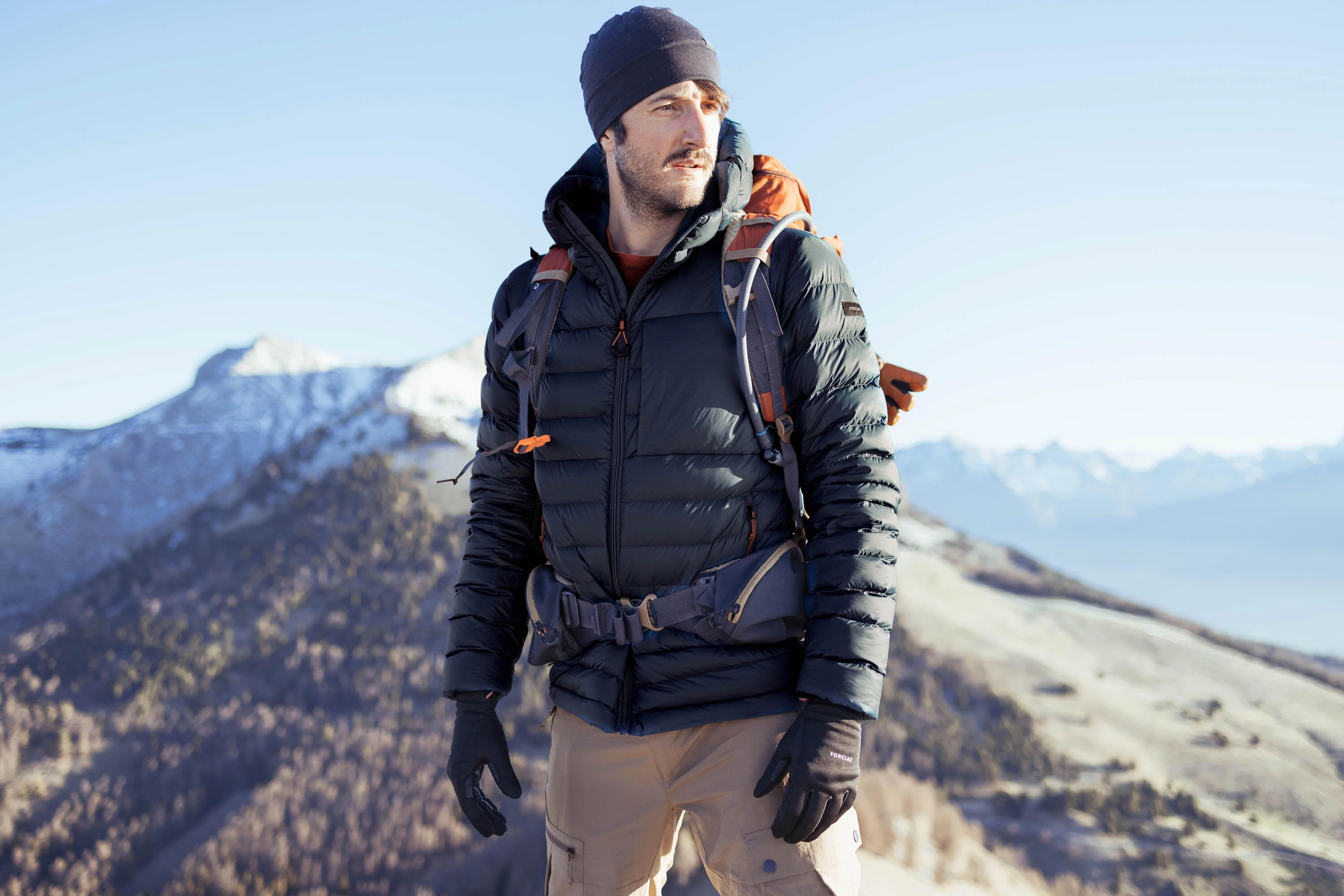 Forclaz Men's mountain and Backpacking padded and hooded jacket - MT500 14°F