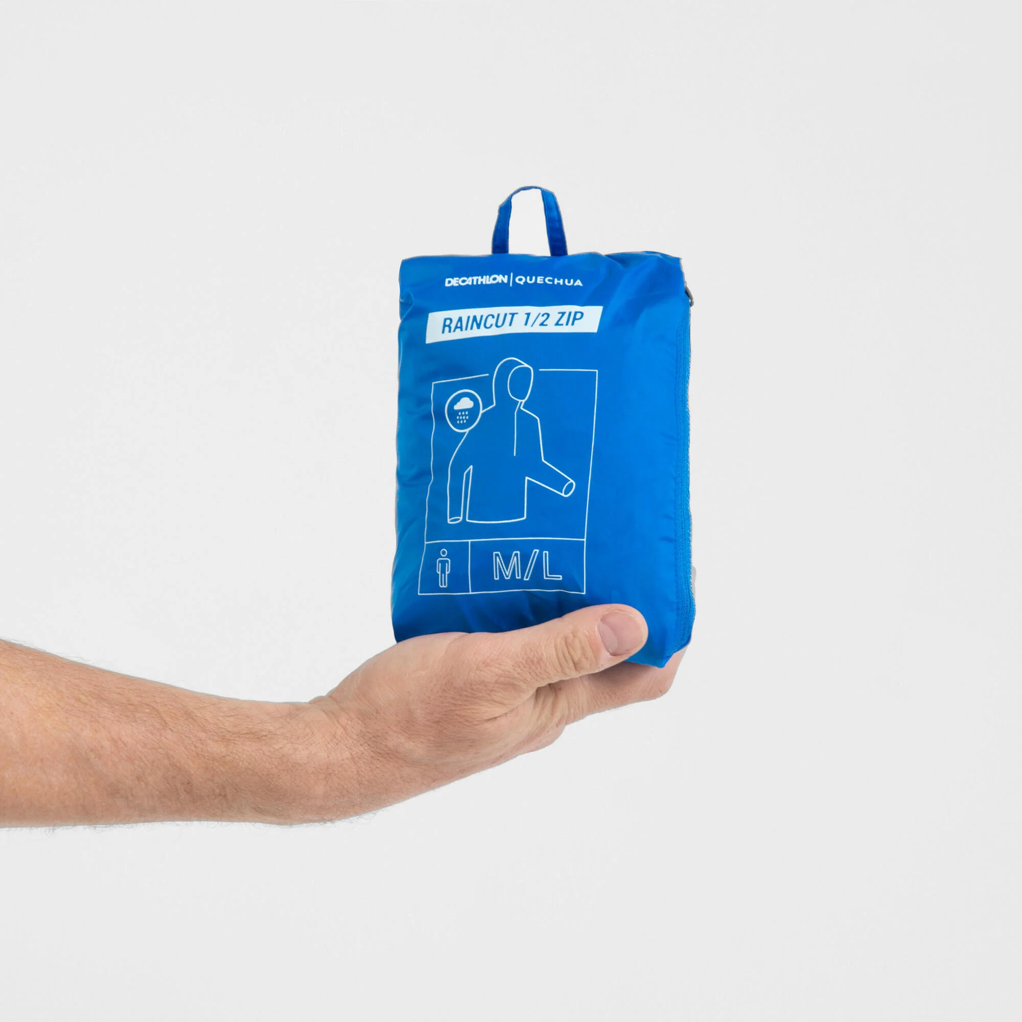 Quechua Men's Raincut Half-Zip Waterproof Rain Jacket