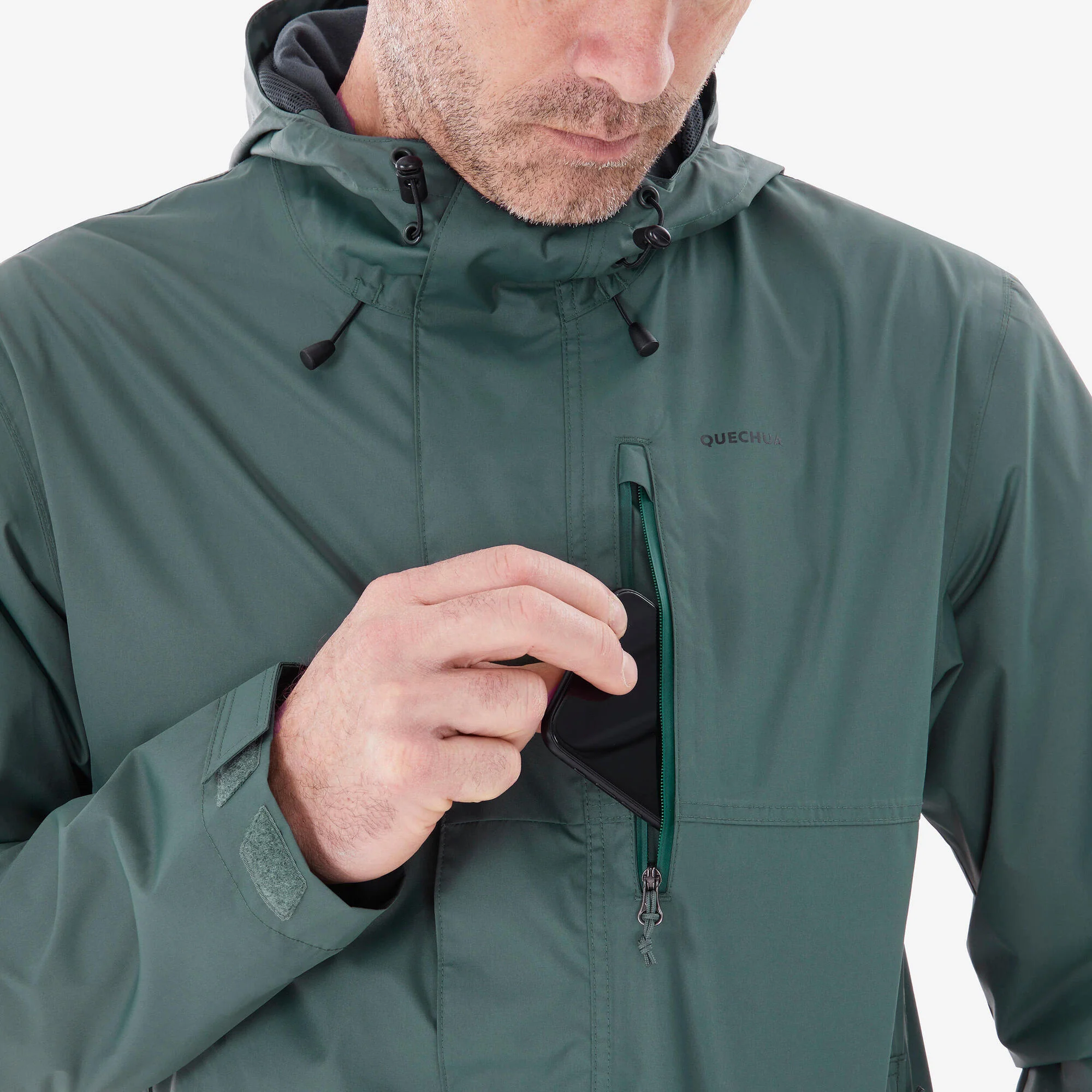 Quechua Men's NH500 Imper Waterproof Rain Jacket