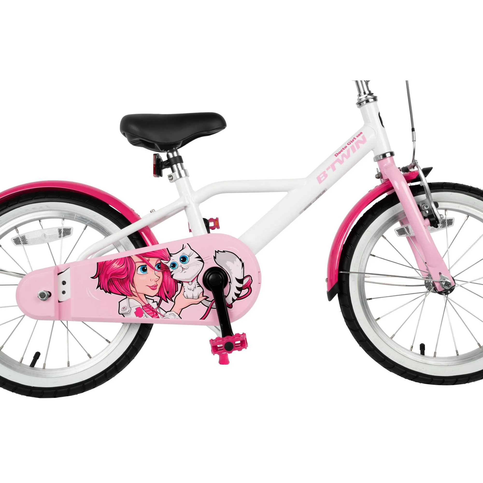 Btwin HYC500 Girls' Hybrid Bike 16 Kids' 3'7 to 4'0