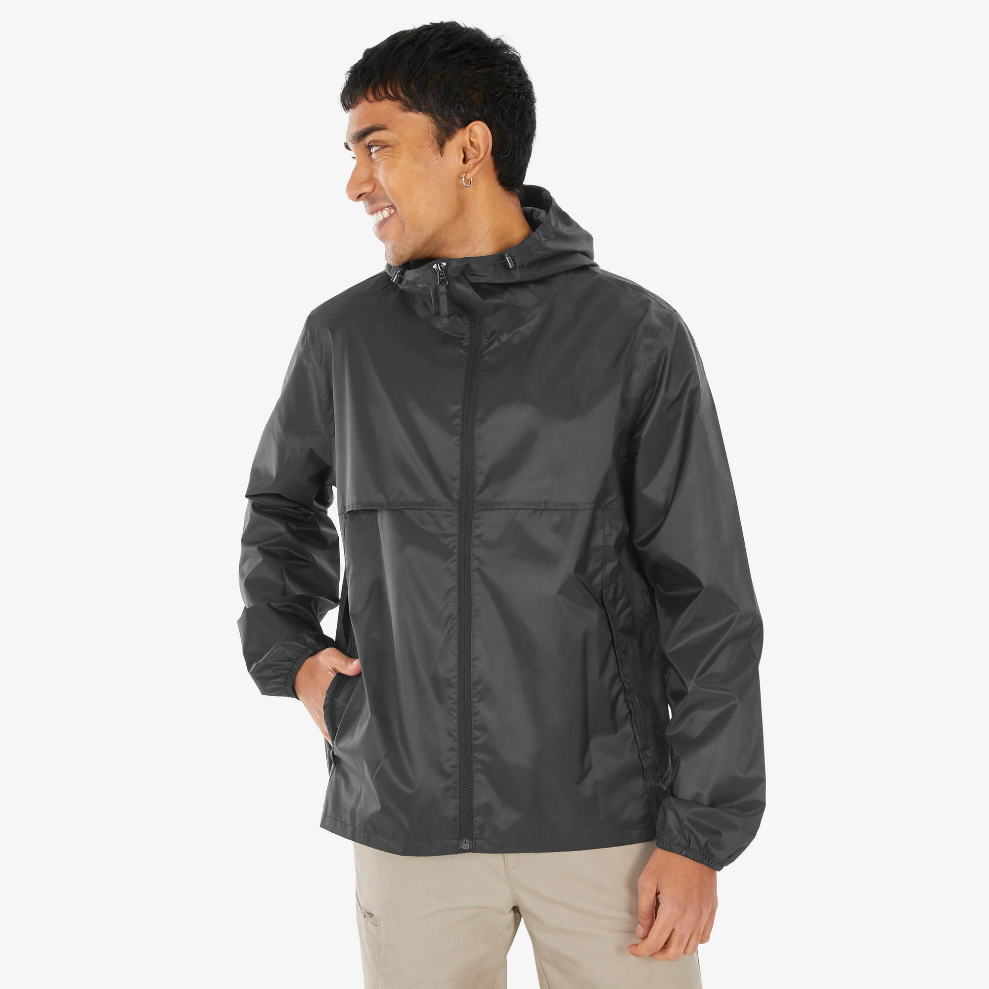 Quechua Men's Raincut Fullzip Waterproof Rain Jacket