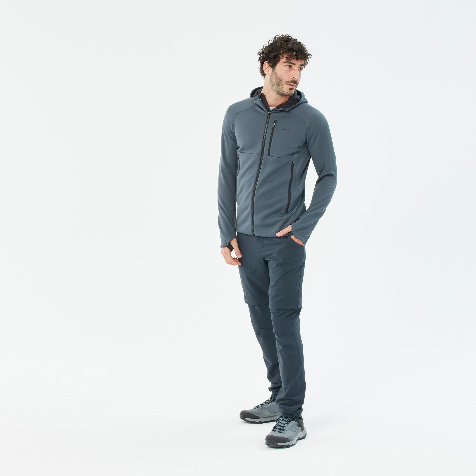 Quechua Men's MH520 Hood Hiking Fleece Jacket