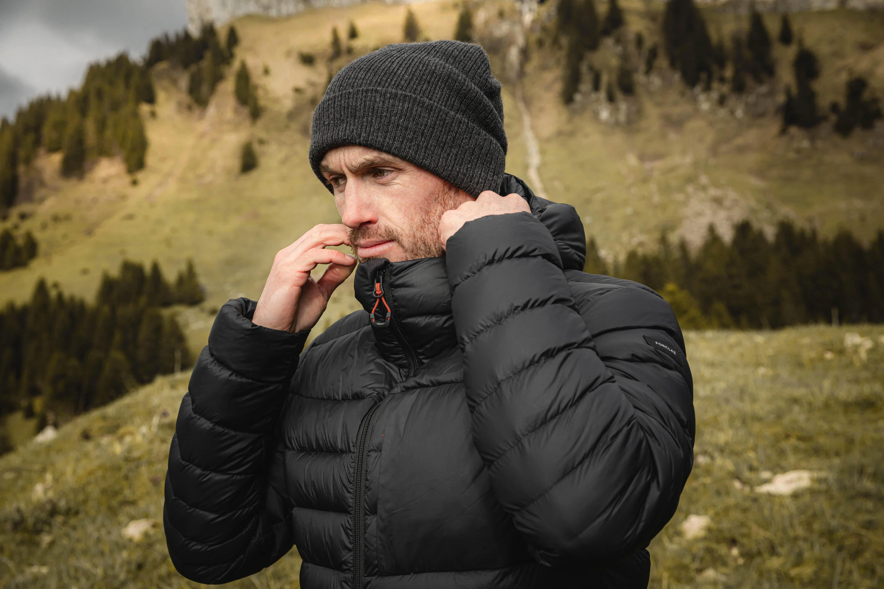 Forclaz Men's mountain and Backpacking padded and hooded jacket - MT500 14°F