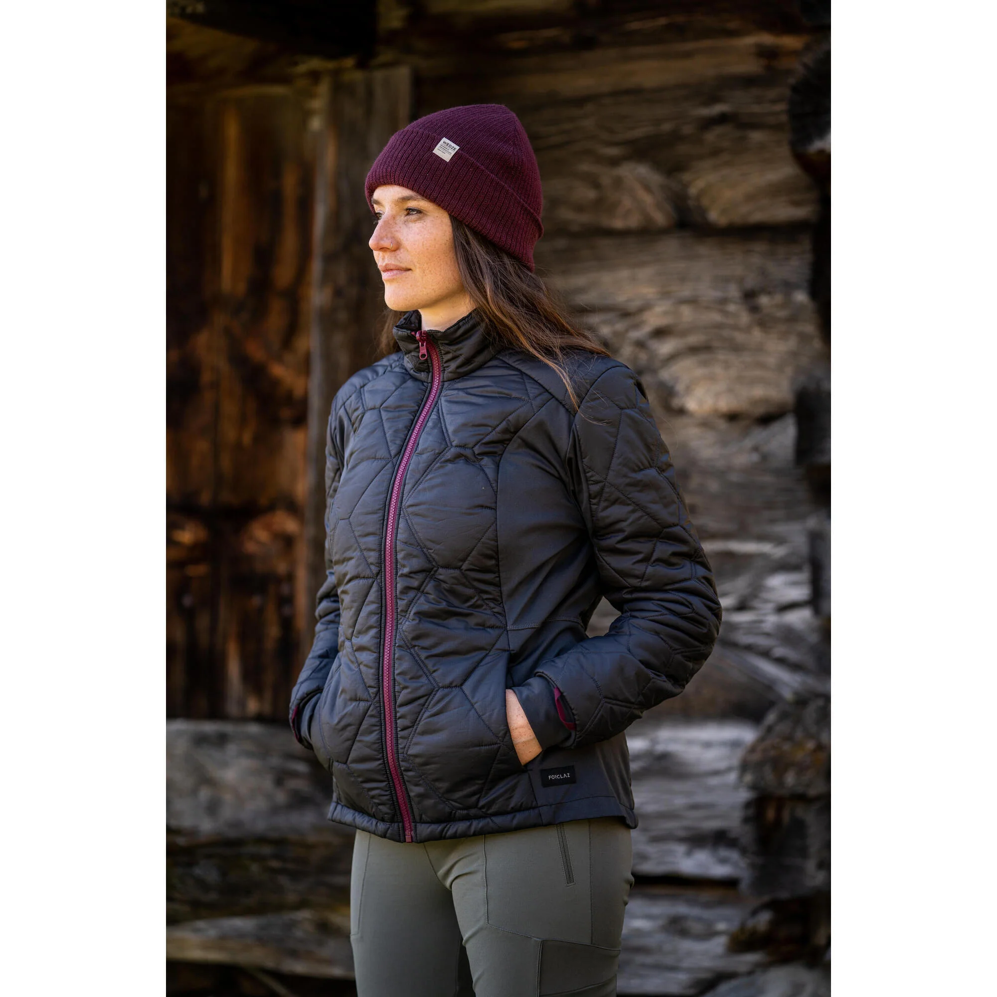 Forclaz Women's Travel Backpacking Waterproof 3-in-1 Jacket Travel 500 17.6°F