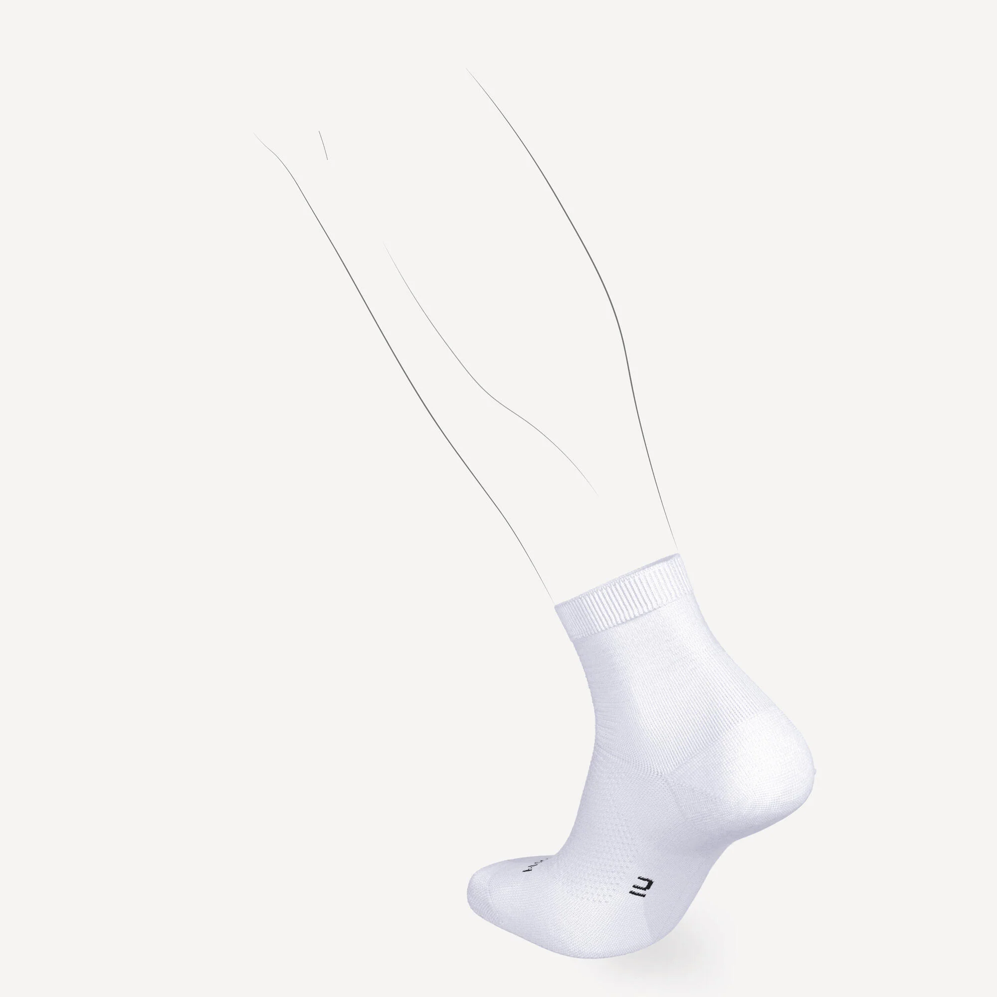 Kiprun Run 500 Thin Breathable Mid Socks 2-Pack