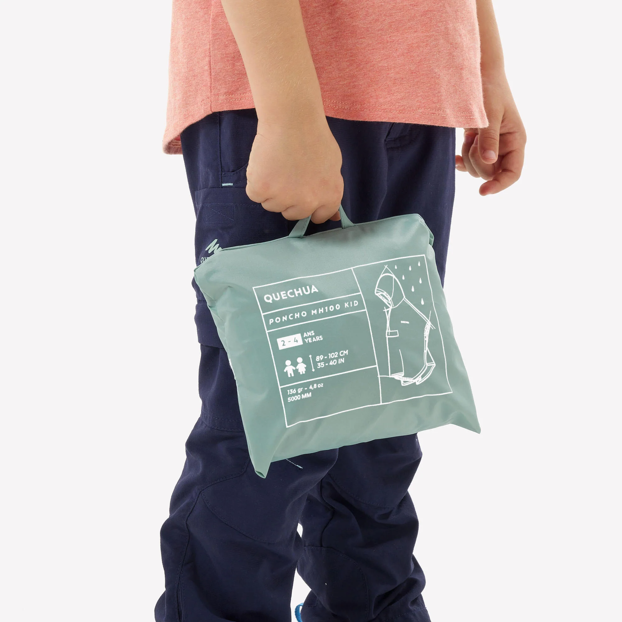 Quechua Kids’ MH100 Rain Poncho – Ages 2–6