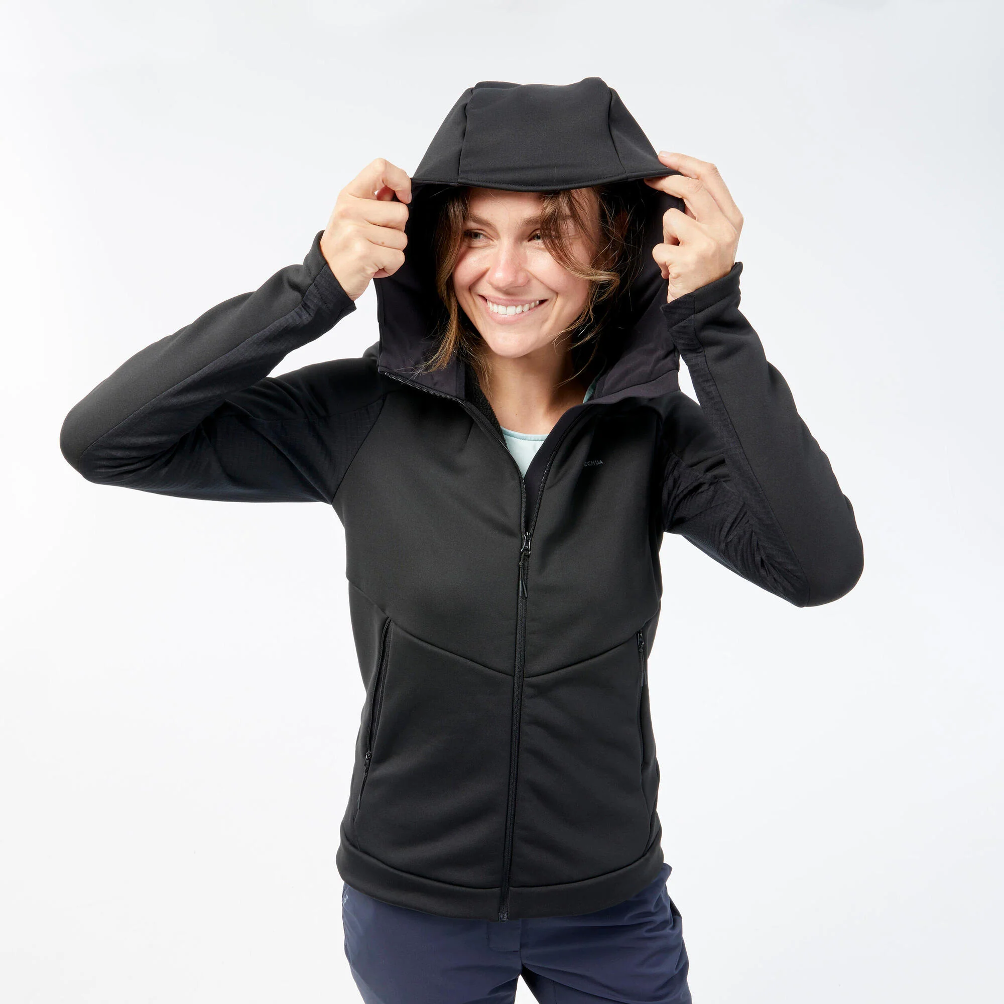 Quechua Women's Hiking Fleece Jacket - MH520 Hood