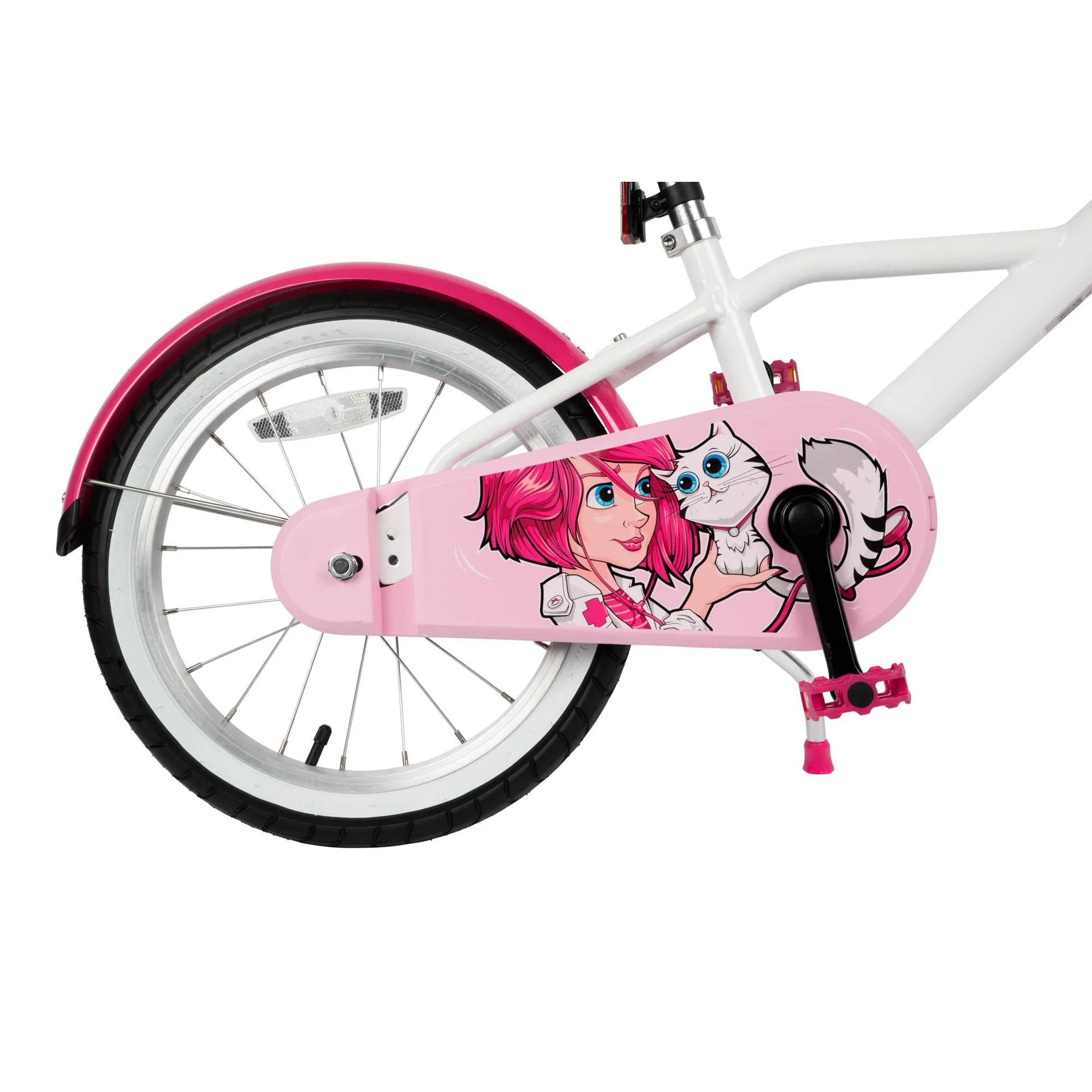 Btwin HYC500 Girls' Hybrid Bike 16 Kids' 3'7 to 4'0