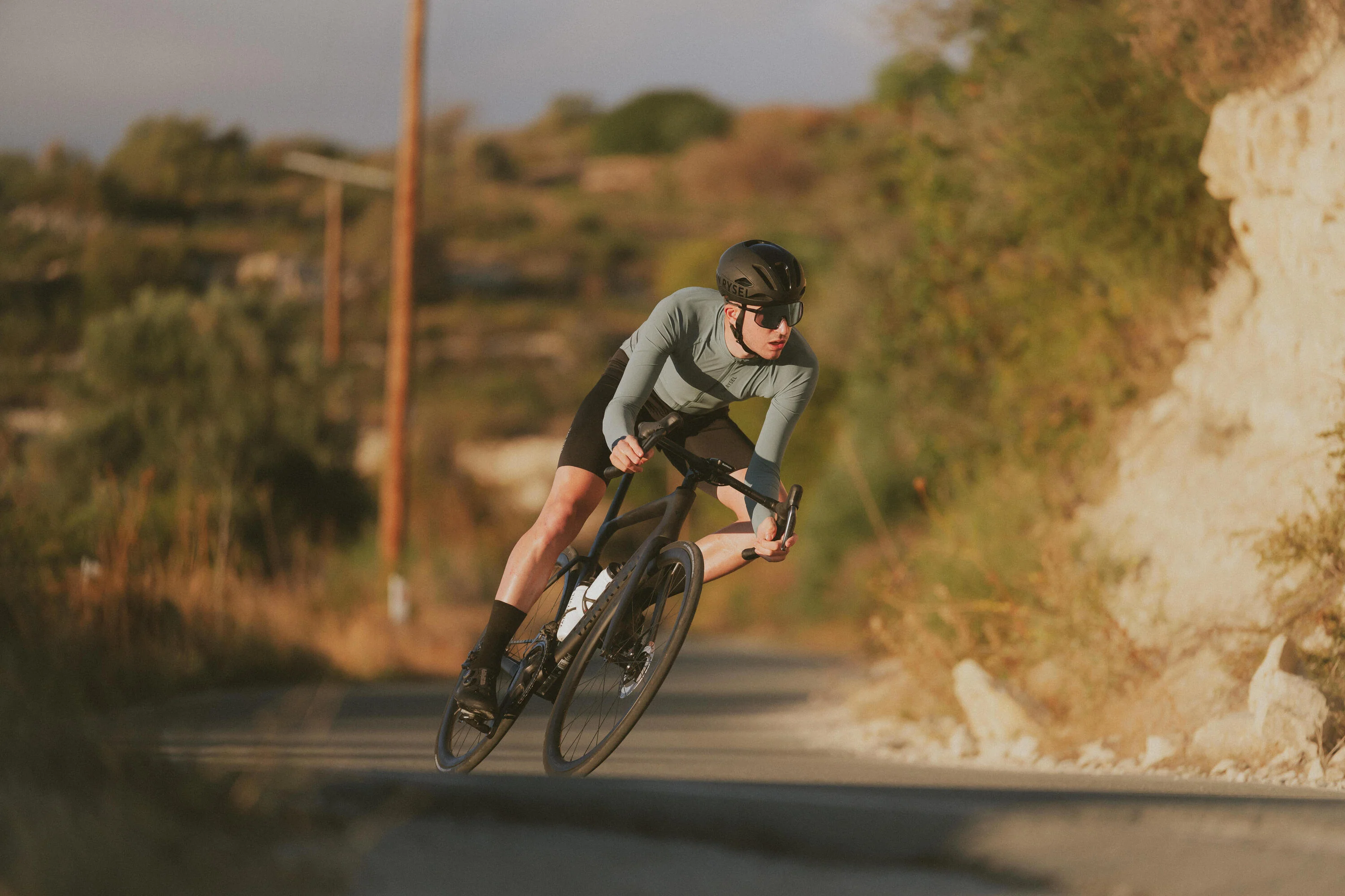 Van Rysel RCR Pro Frame Kit Raw Carbon + Fork + Stem + Seat Post