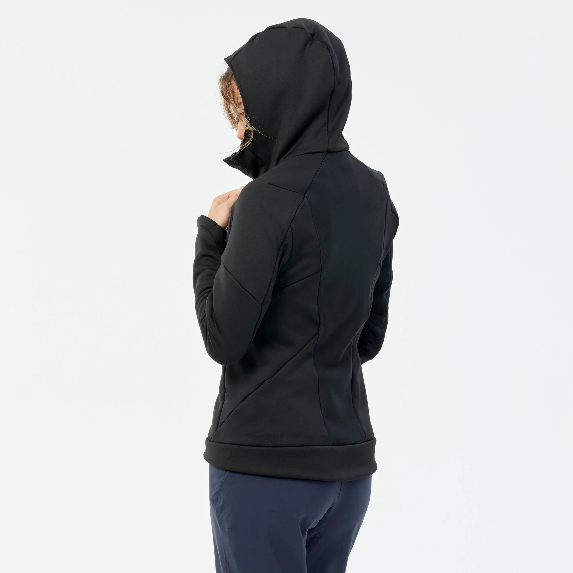 Women's Hiking Fleece Jacket - MH520 Hood