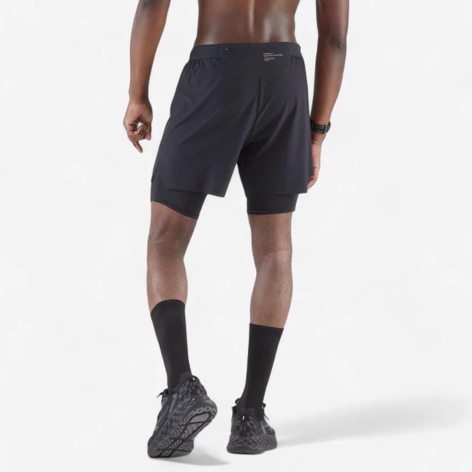 Kiprun Men's Run 500 2-in-1 Compression Running Shorts