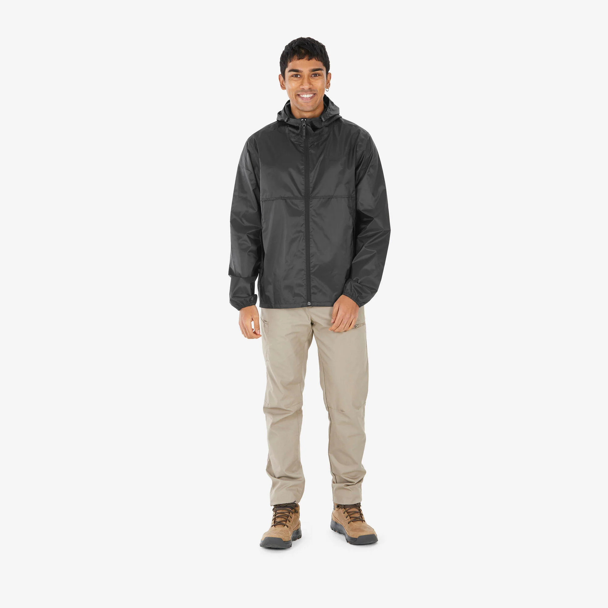 Quechua Men's Raincut Fullzip Waterproof Rain Jacket