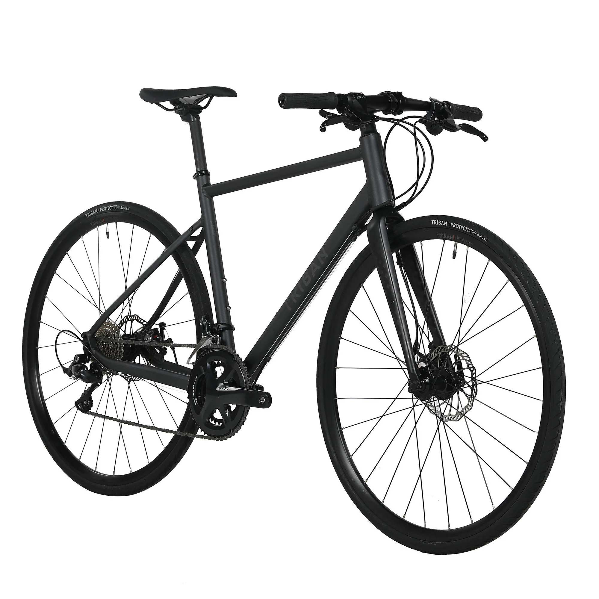 Triban RC500 Adult Road Bike Flat Bar 700c Black XL