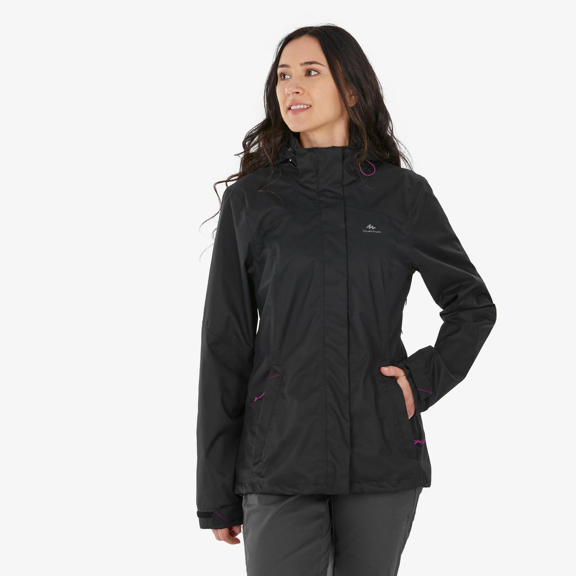 Quechua Women's waterproof mountain walking jacket MH100