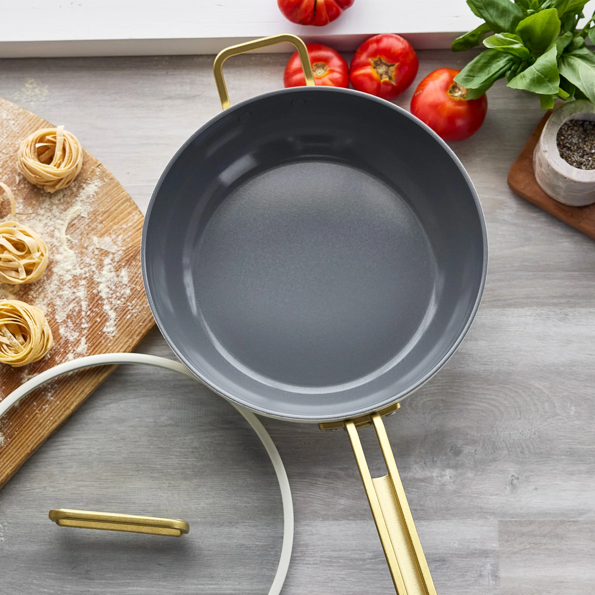 Stanley Tucci™ Ceramic Nonstick 4.5-Quart Stanley Pan Jr. | Carrara White