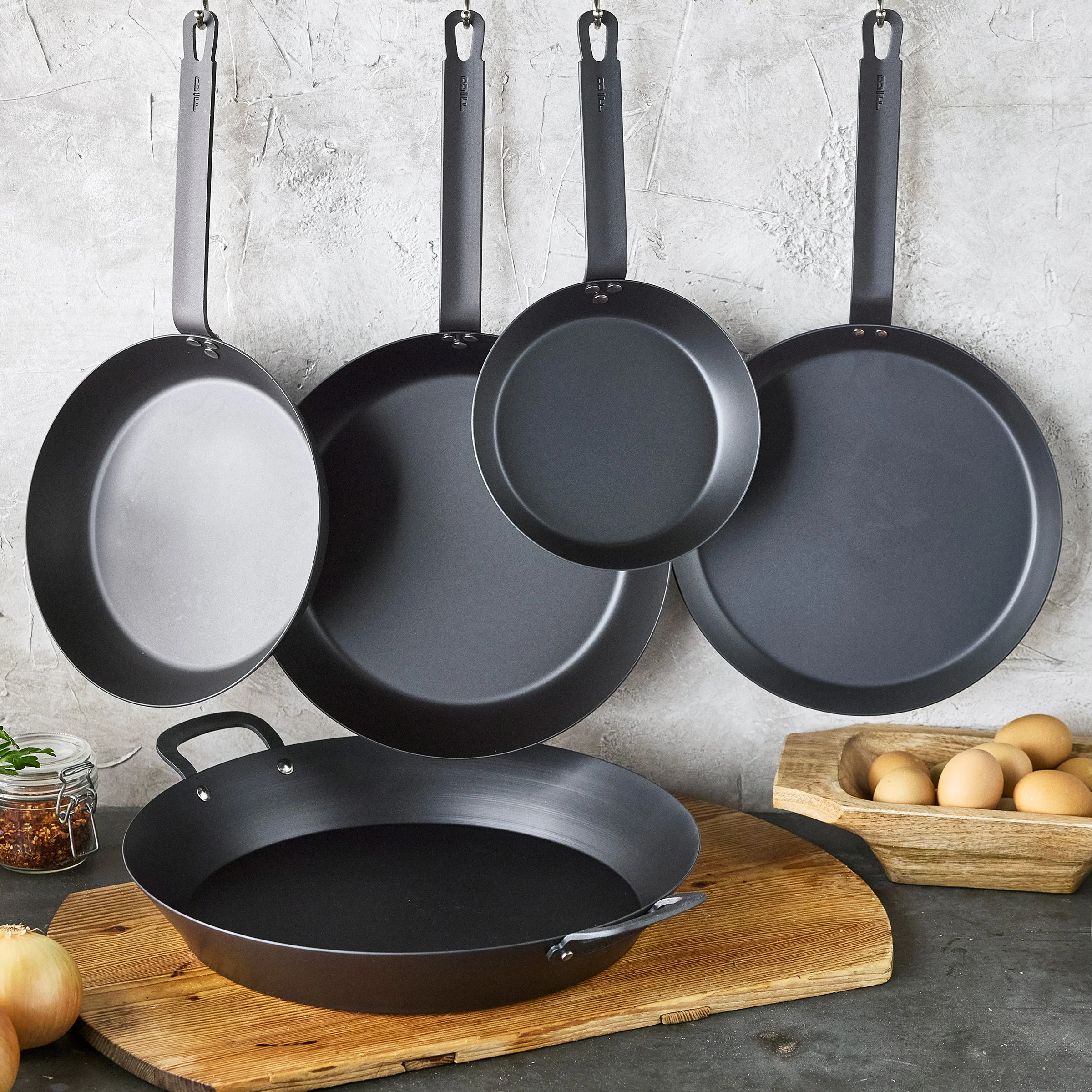 Bobby Flay by GreenPan 5-Piece Carbon Steel Set with Bobby at Home Cookbook