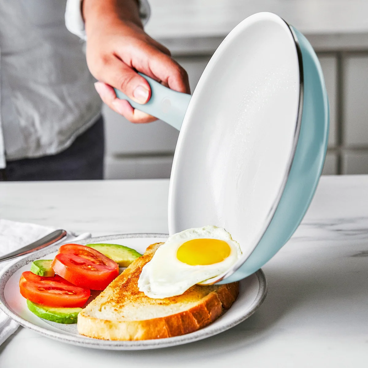 Dover Ceramic Nonstick 8 and 10 Frypan Set | Blue Haze