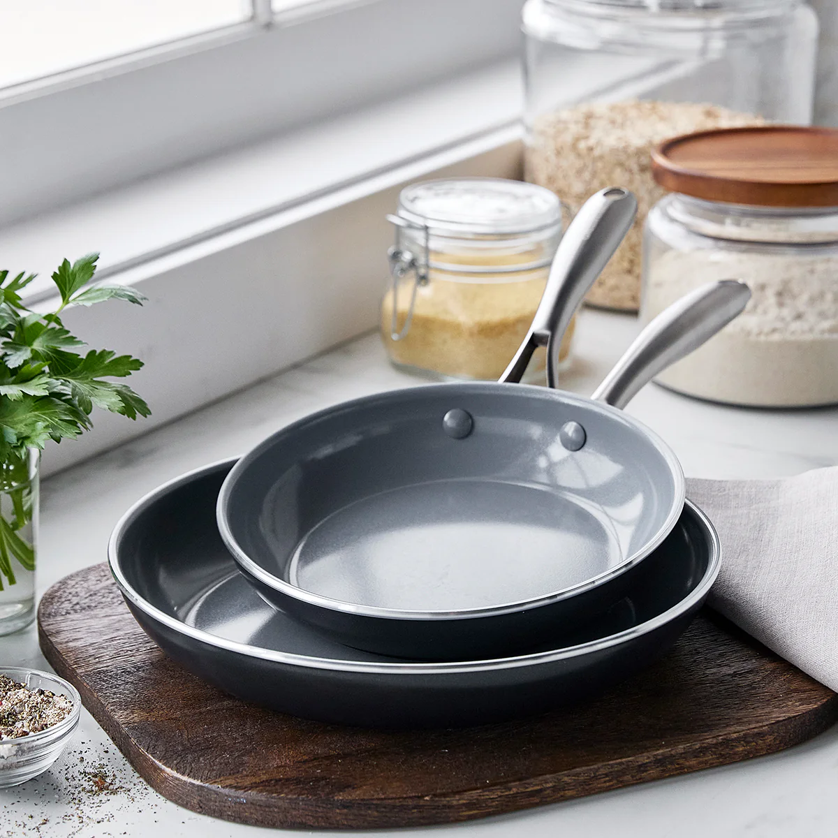 Swift Ceramic Nonstick 8 and 10 Frypan Set