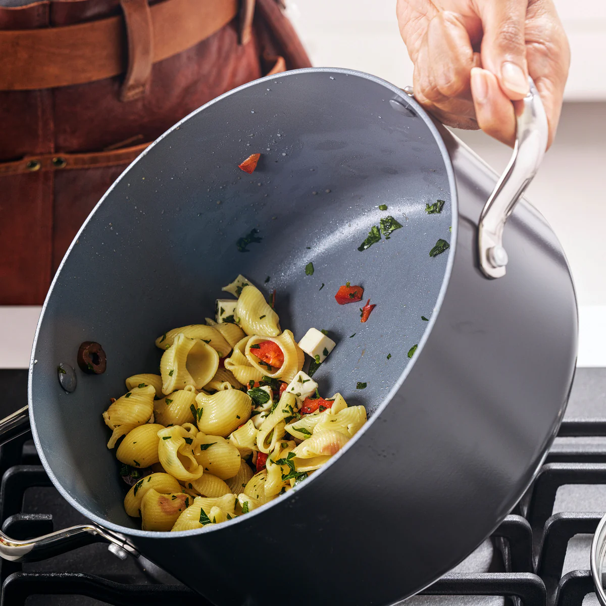 Valencia Pro Ceramic Nonstick 5.5-Quart Stockpot with Lid